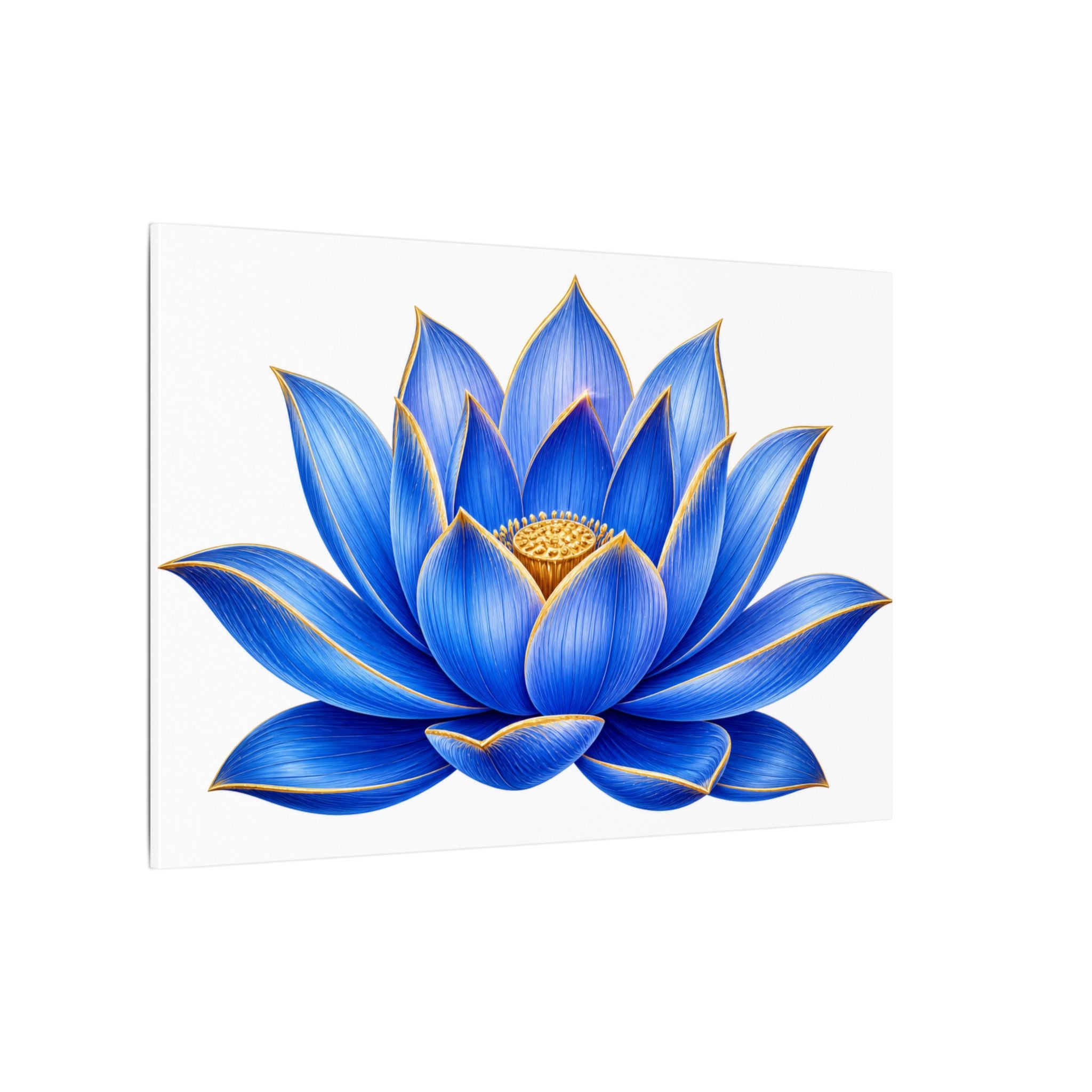 Blue Lotus Canvas Wall Art — Stretched Matte Floral Print