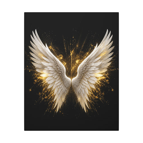 Angel Wings Canvas Print – Golden Feather Wall Art