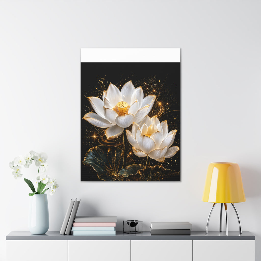 Golden Lotus Canvas Print