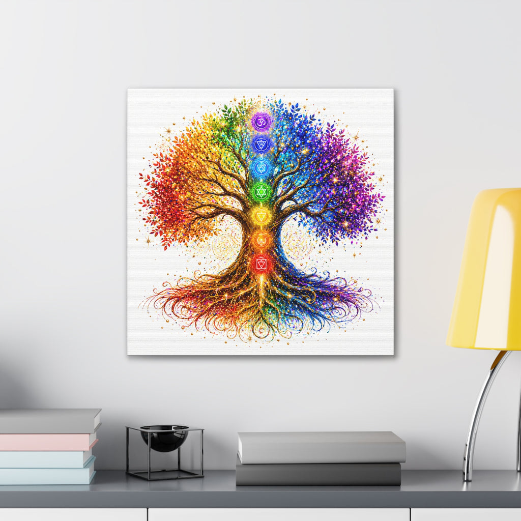 Chakra Tree Canvas Wall Art — Rainbow Spiritual Yoga Decor
