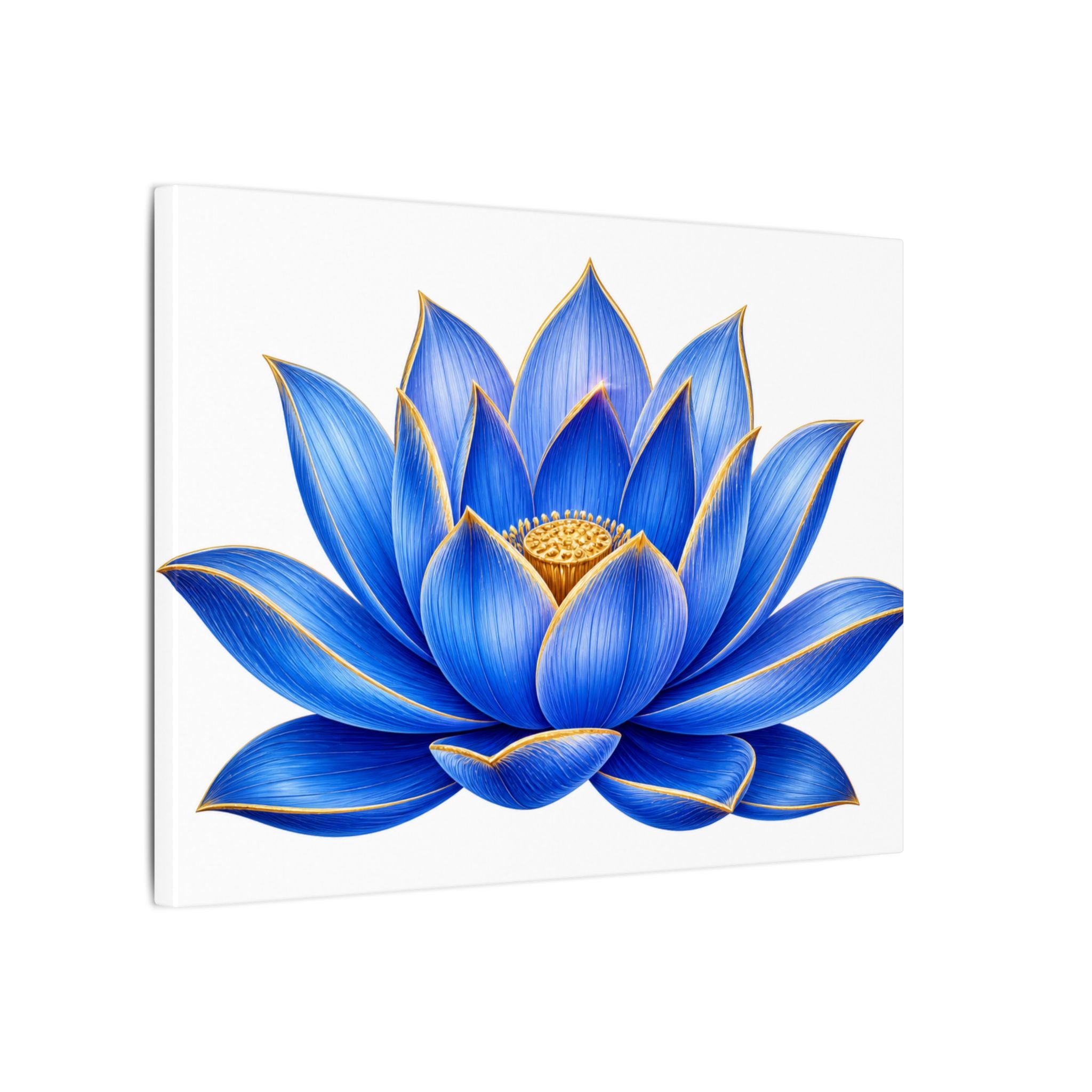 Blue Lotus Canvas Wall Art — Stretched Matte Floral Print
