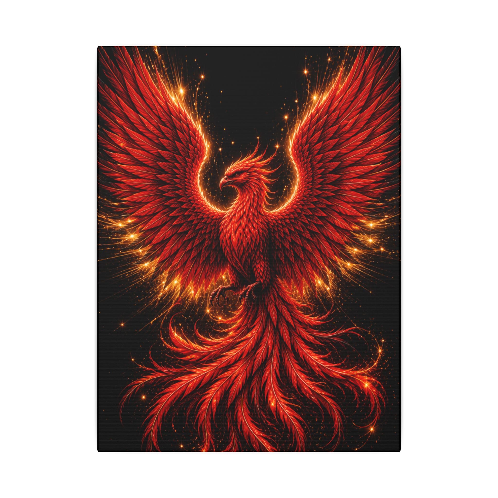 Fiery Phoenix Matte Stretched Canvas