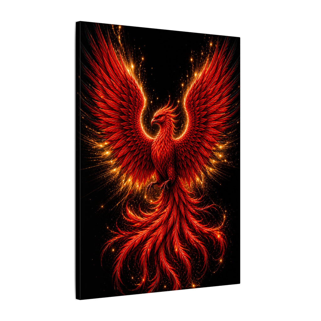 Fiery Phoenix Matte Stretched Canvas