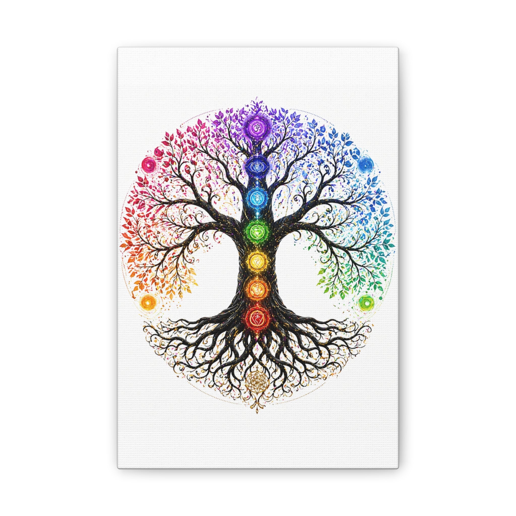 Chakra Tree of Life Canvas Art — Rainbow Chakra Wall Print