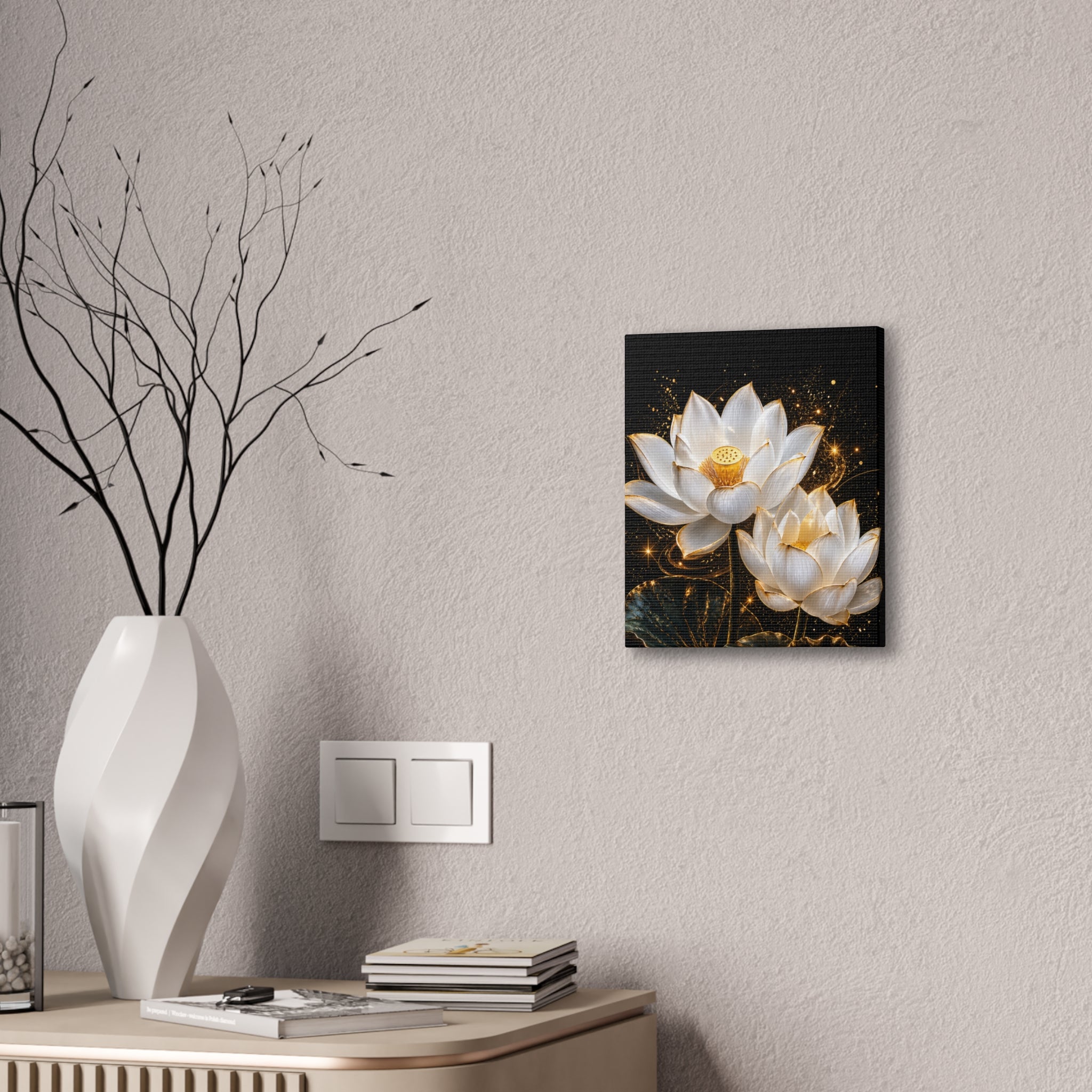 Golden Lotus Canvas Print