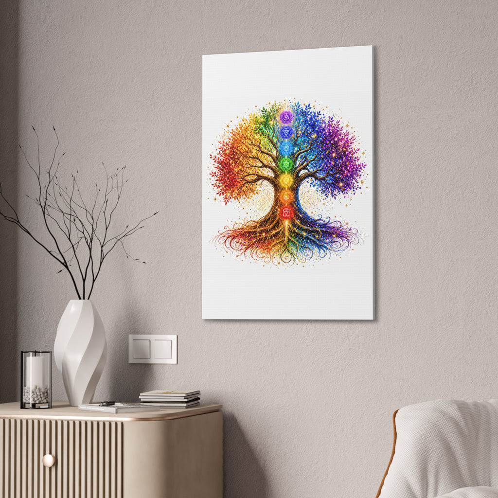Chakra Tree Canvas Wall Art — Rainbow Spiritual Yoga Decor