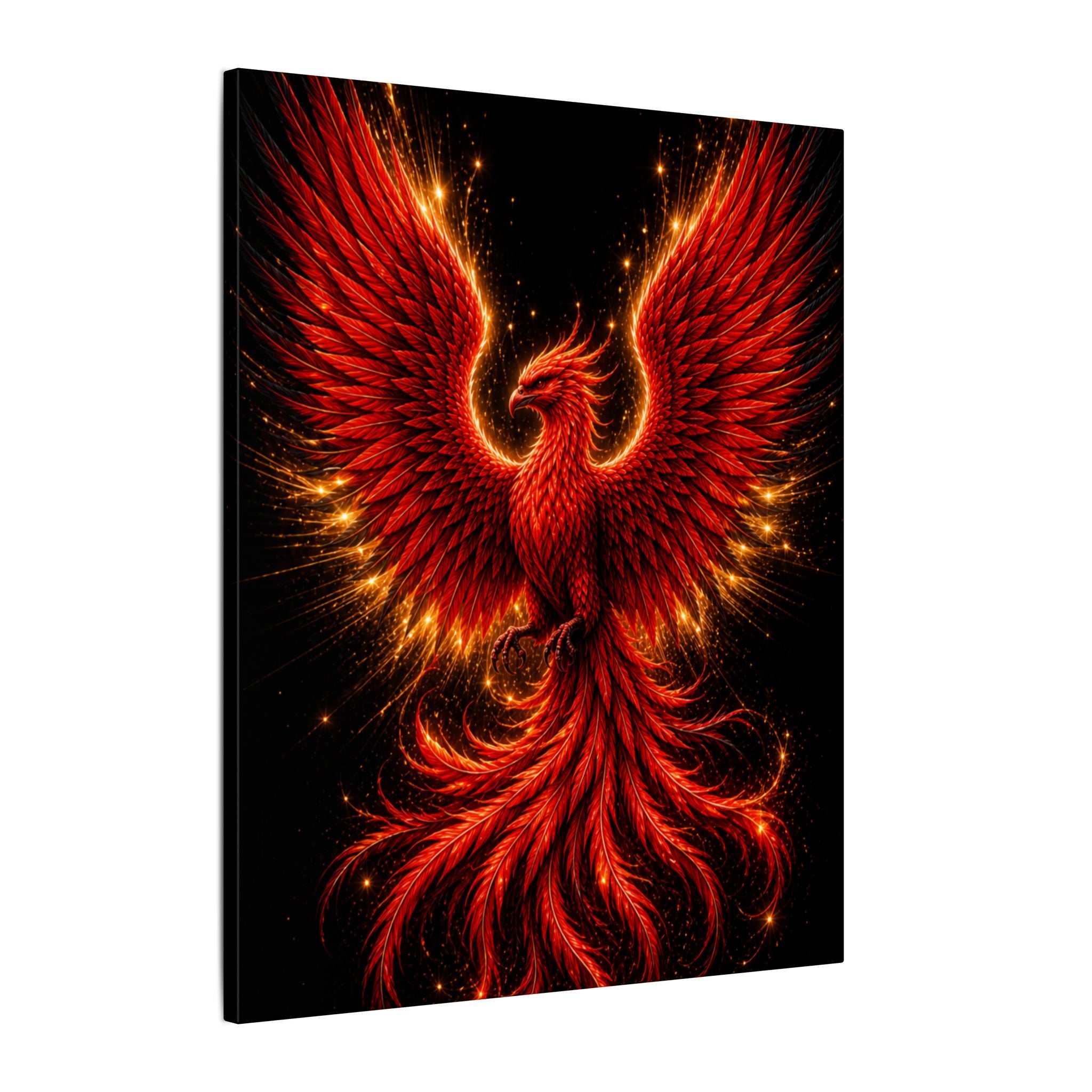 Fiery Phoenix Matte Stretched Canvas