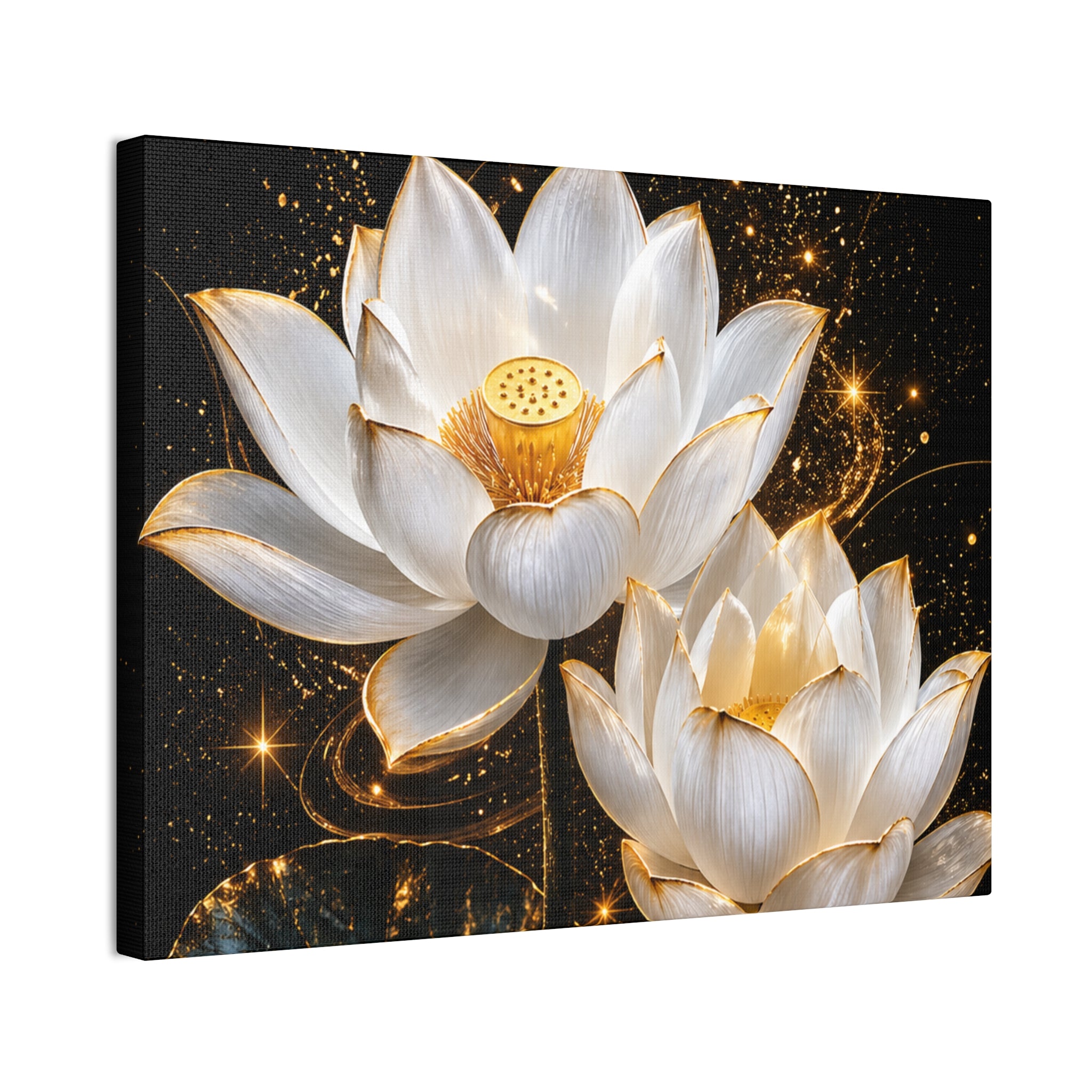 Golden Lotus Canvas Print