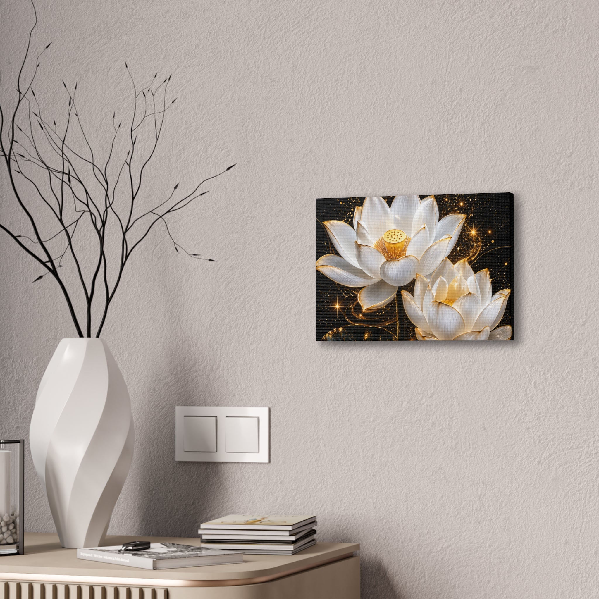 Golden Lotus Canvas Print