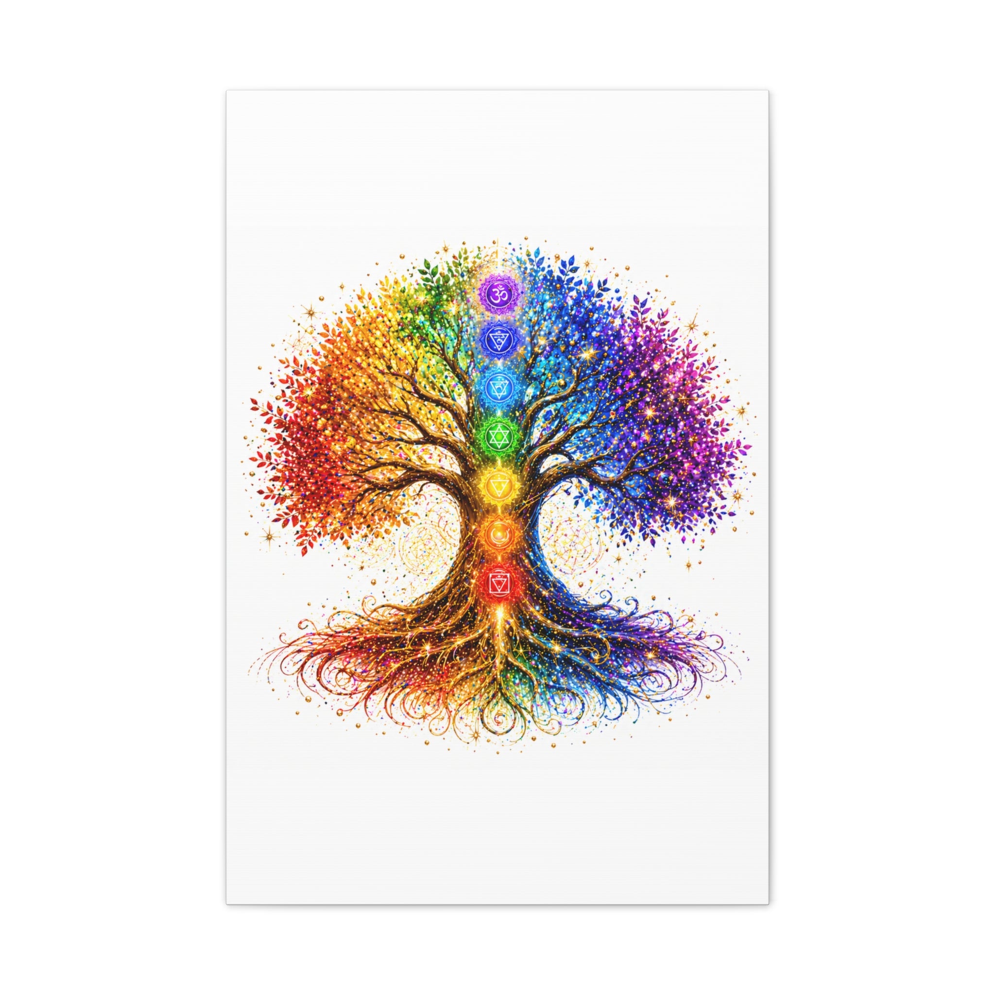 Chakra Tree Canvas Wall Art — Rainbow Spiritual Yoga Decor