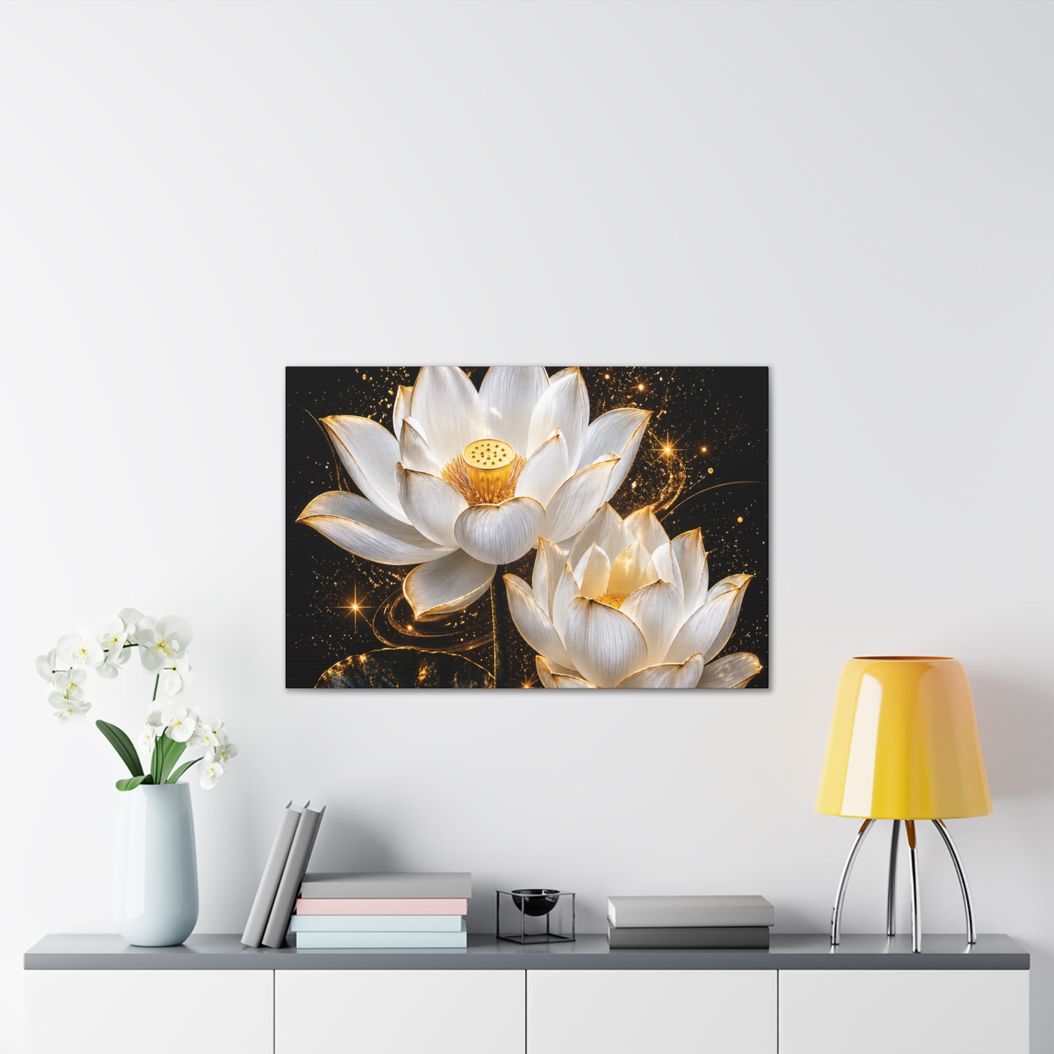 Golden Lotus Canvas Print