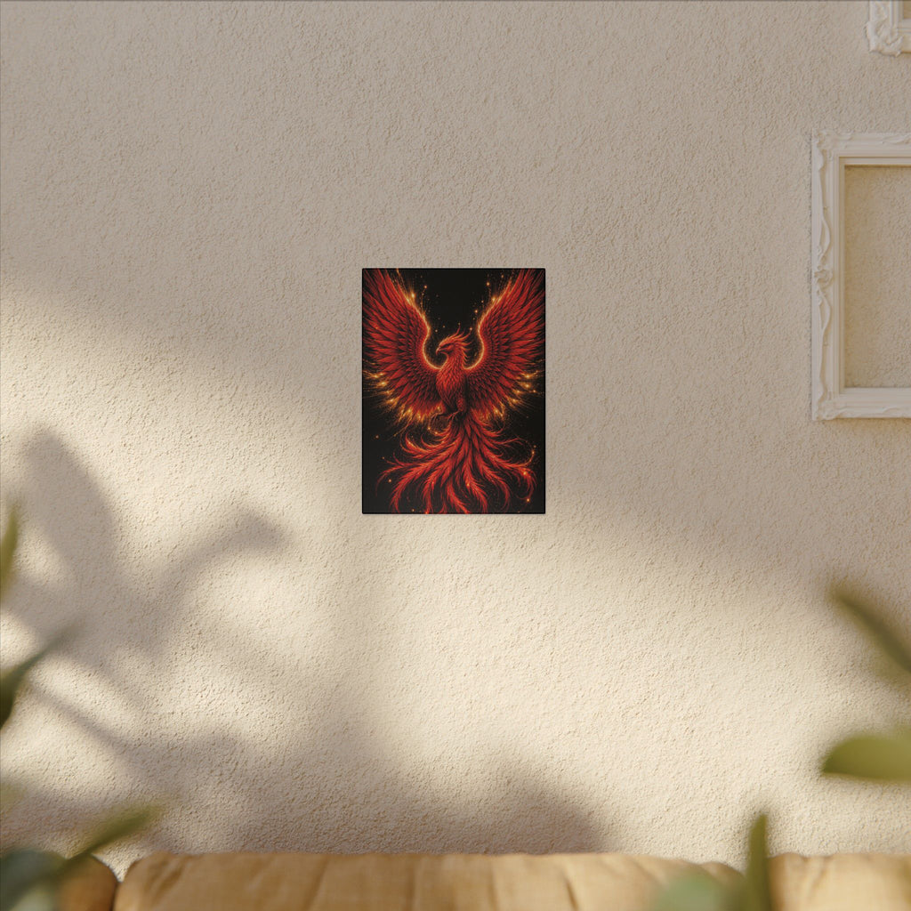 Fiery Phoenix Matte Stretched Canvas