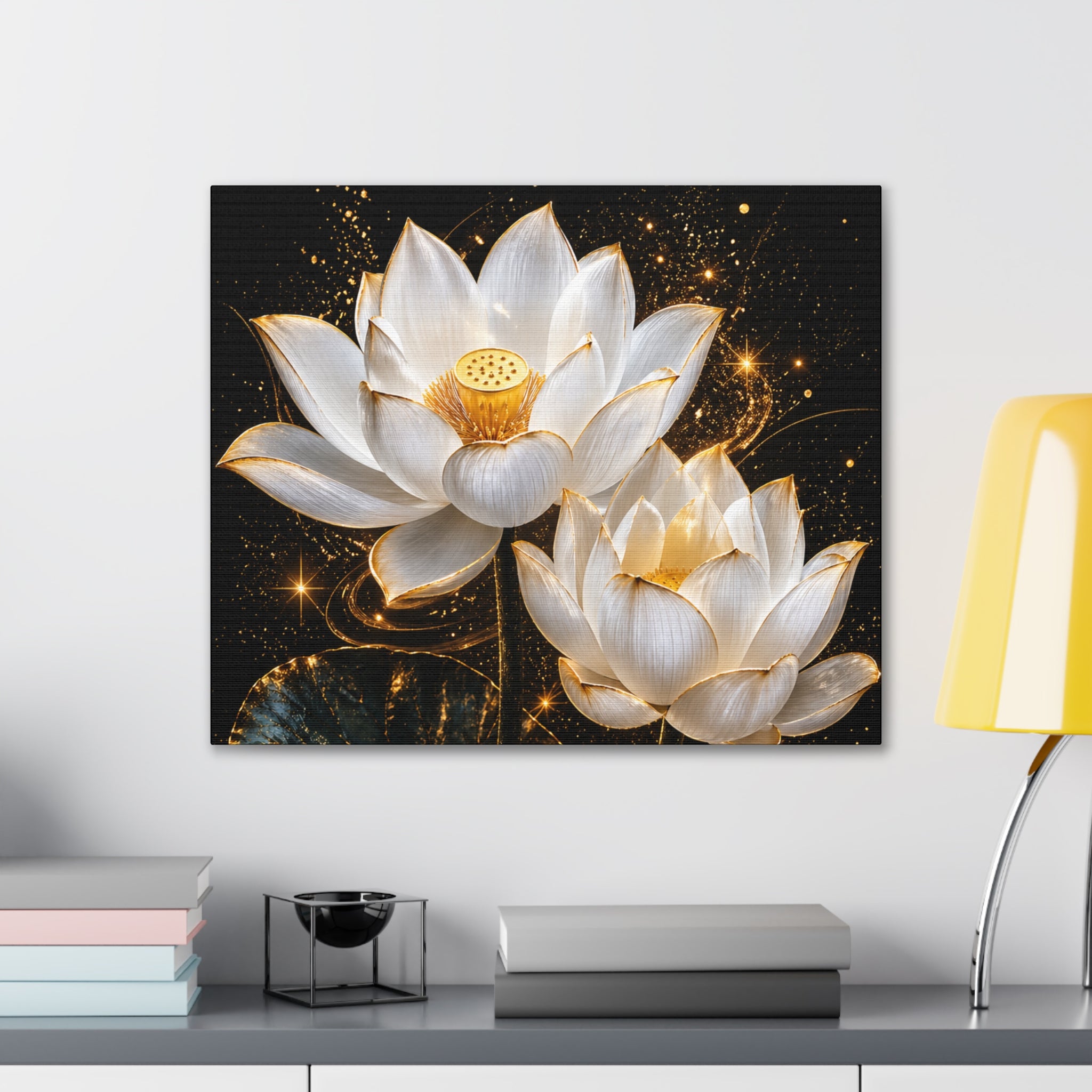 Golden Lotus Canvas Print