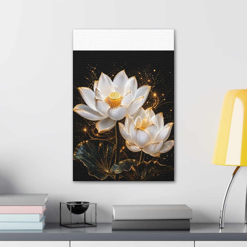 Golden Lotus Canvas Print