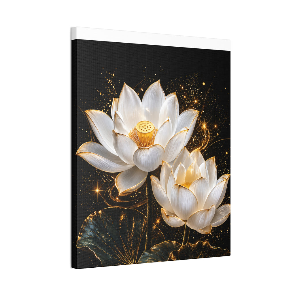 Golden Lotus Canvas Print