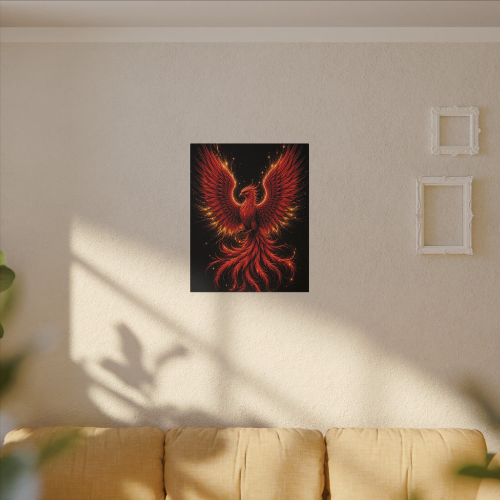 Fiery Phoenix Matte Stretched Canvas