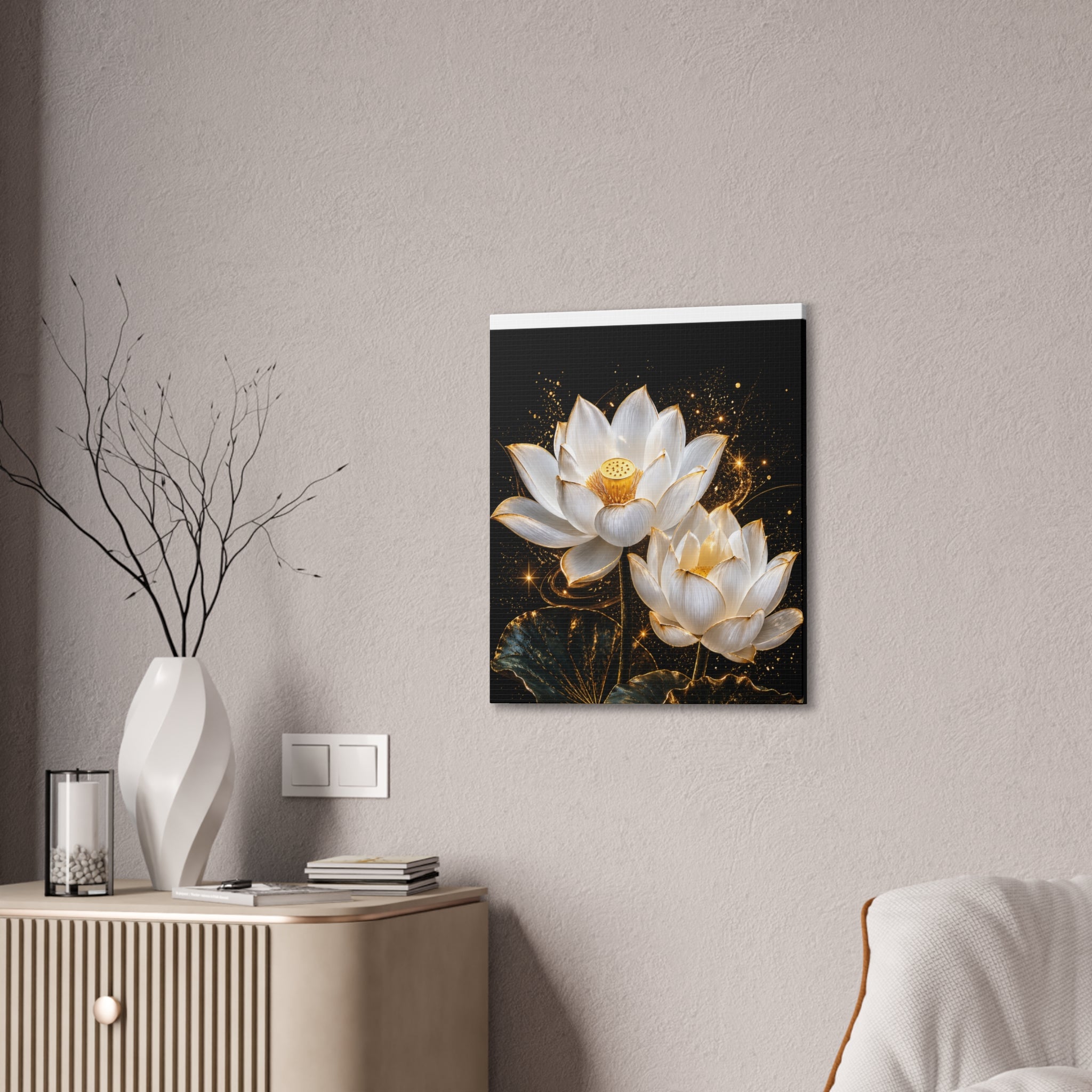 Golden Lotus Canvas Print