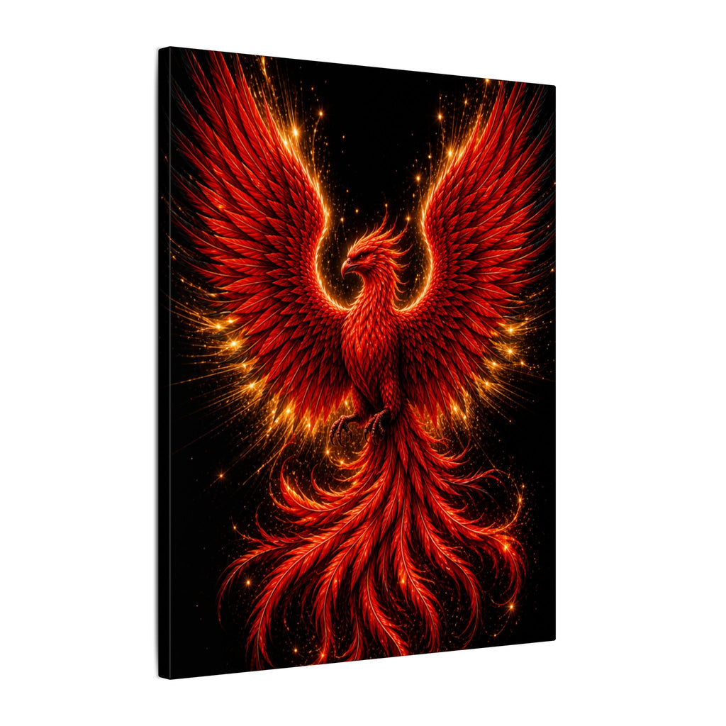 Fiery Phoenix Matte Stretched Canvas