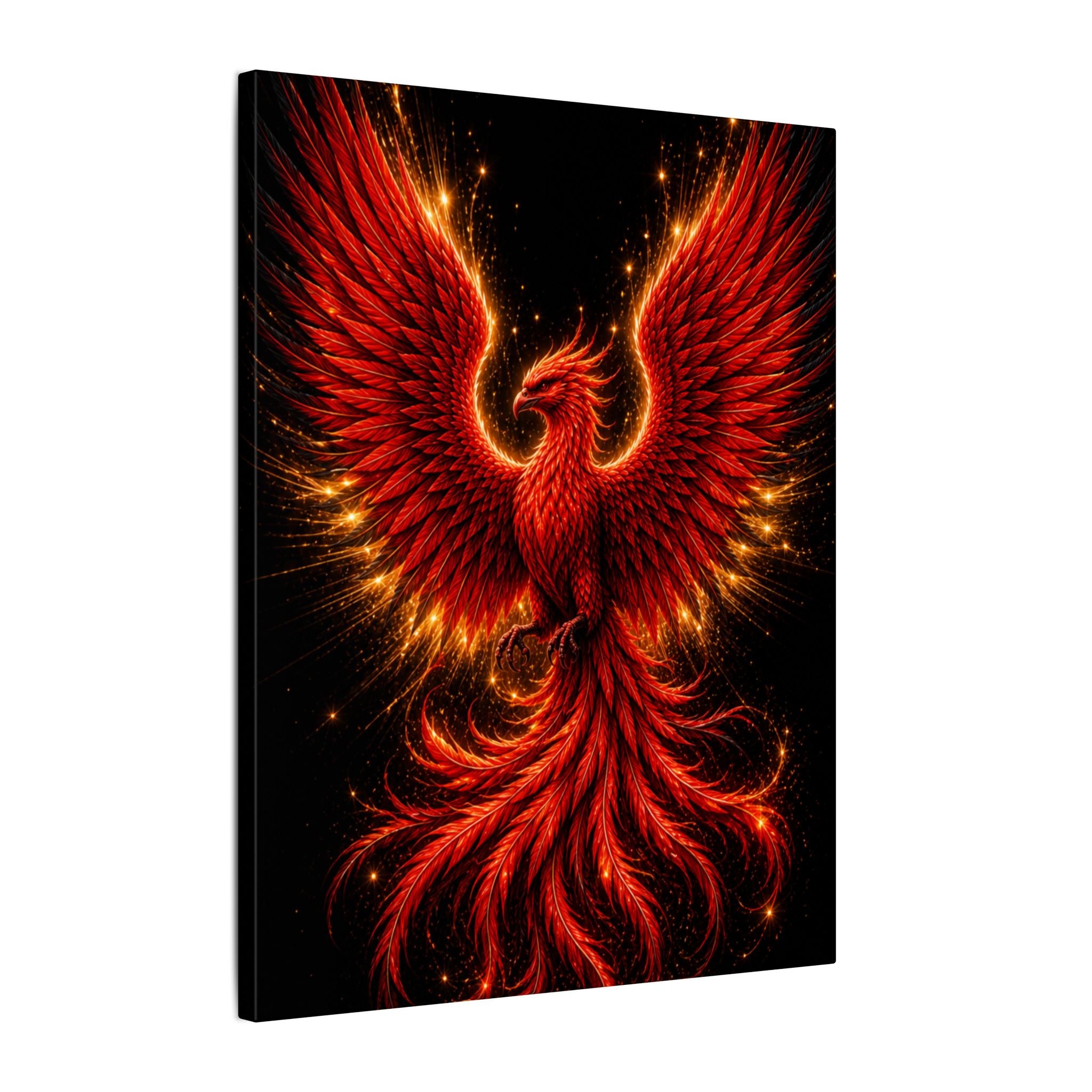 Fiery Phoenix Matte Stretched Canvas