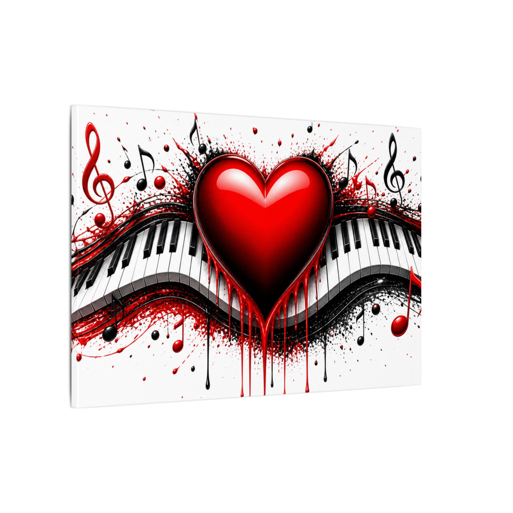 Dripping Red Heart Piano Matte Canvas