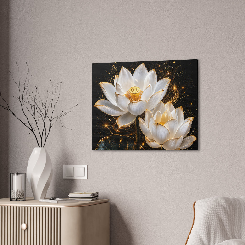 Golden Lotus Canvas Print