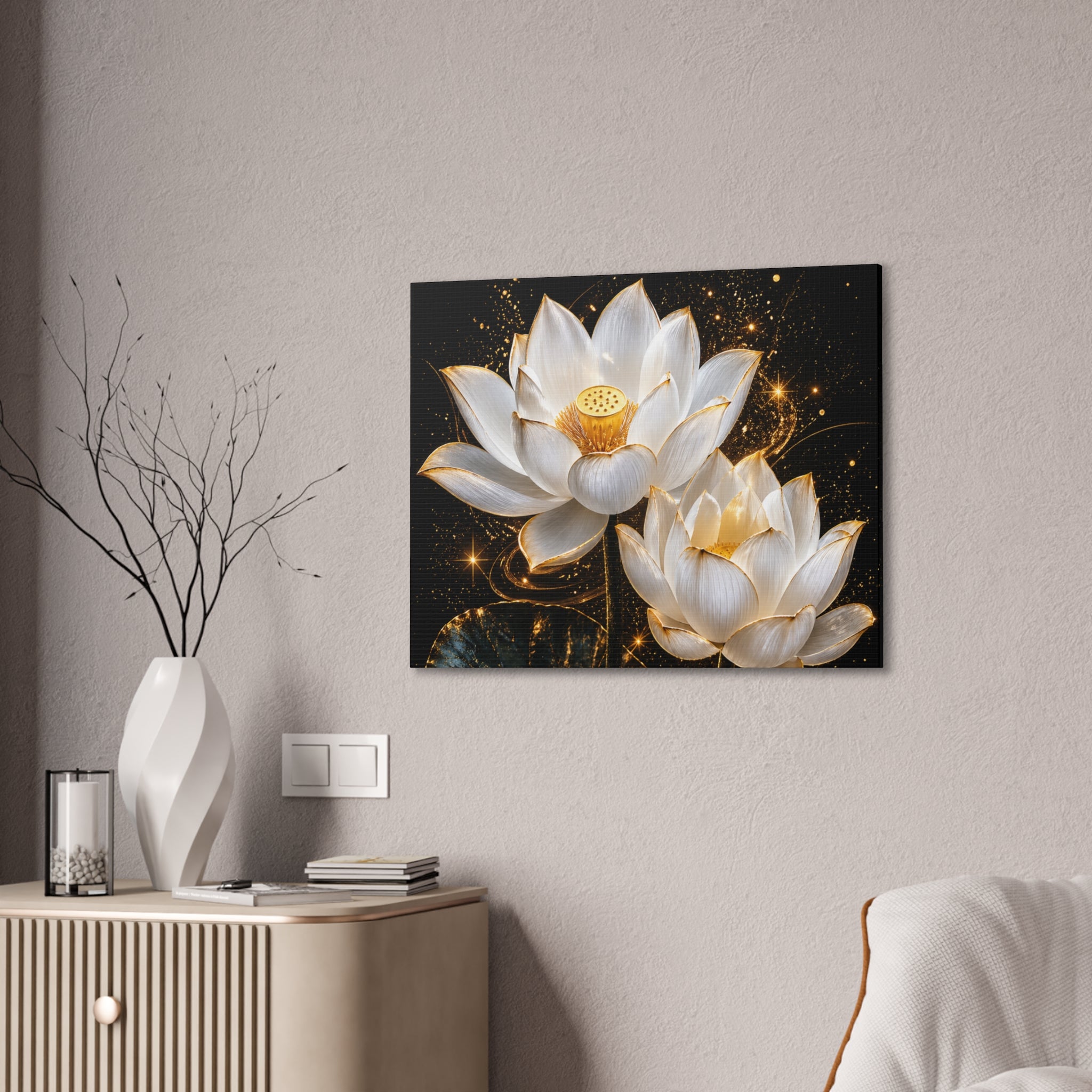 Golden Lotus Canvas Print