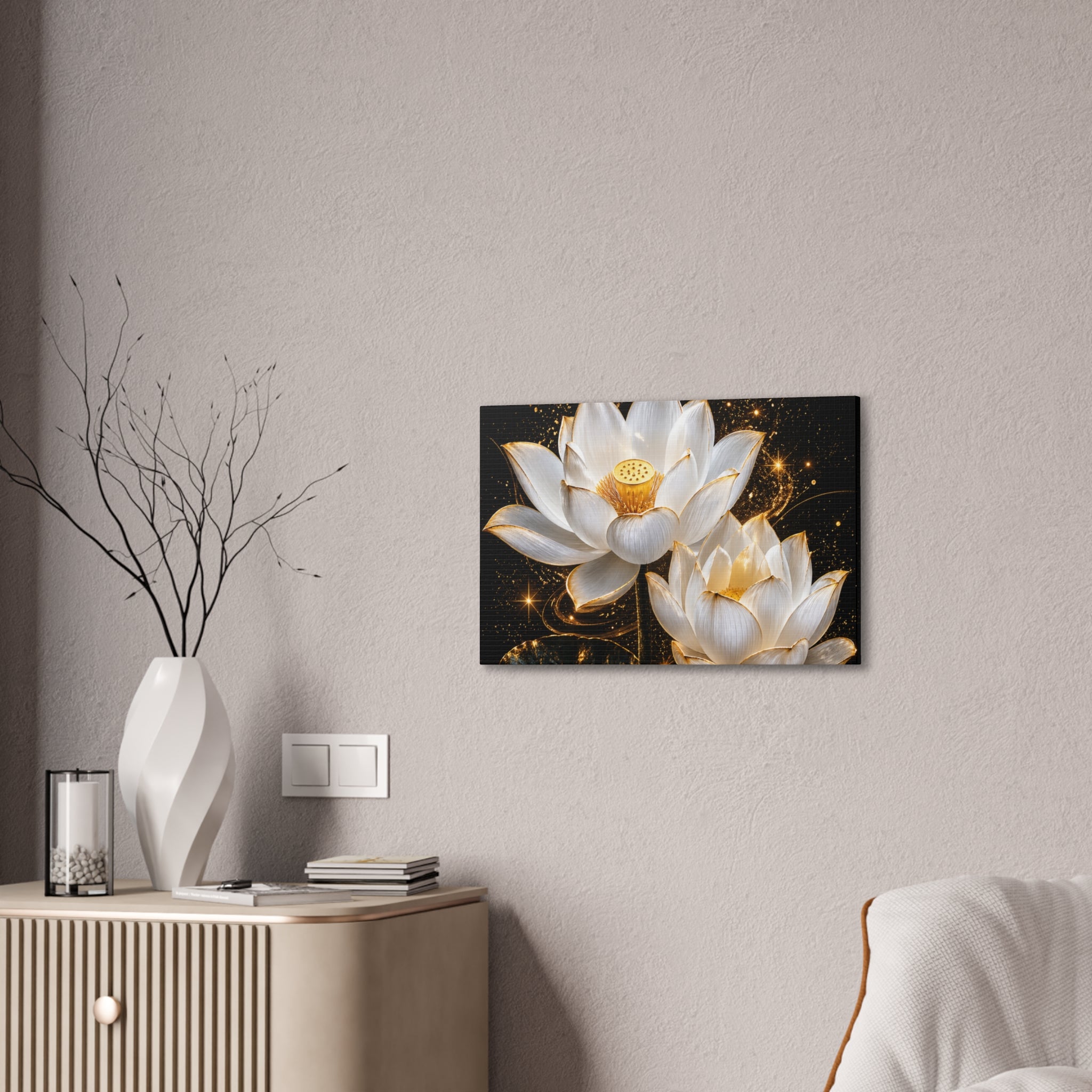 Golden Lotus Canvas Print