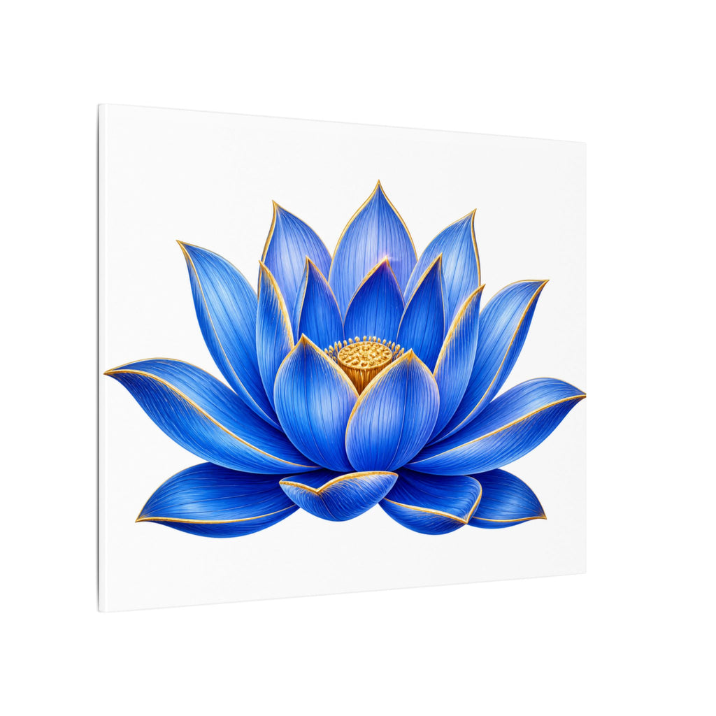 Blue Lotus Canvas Wall Art — Stretched Matte Floral Print