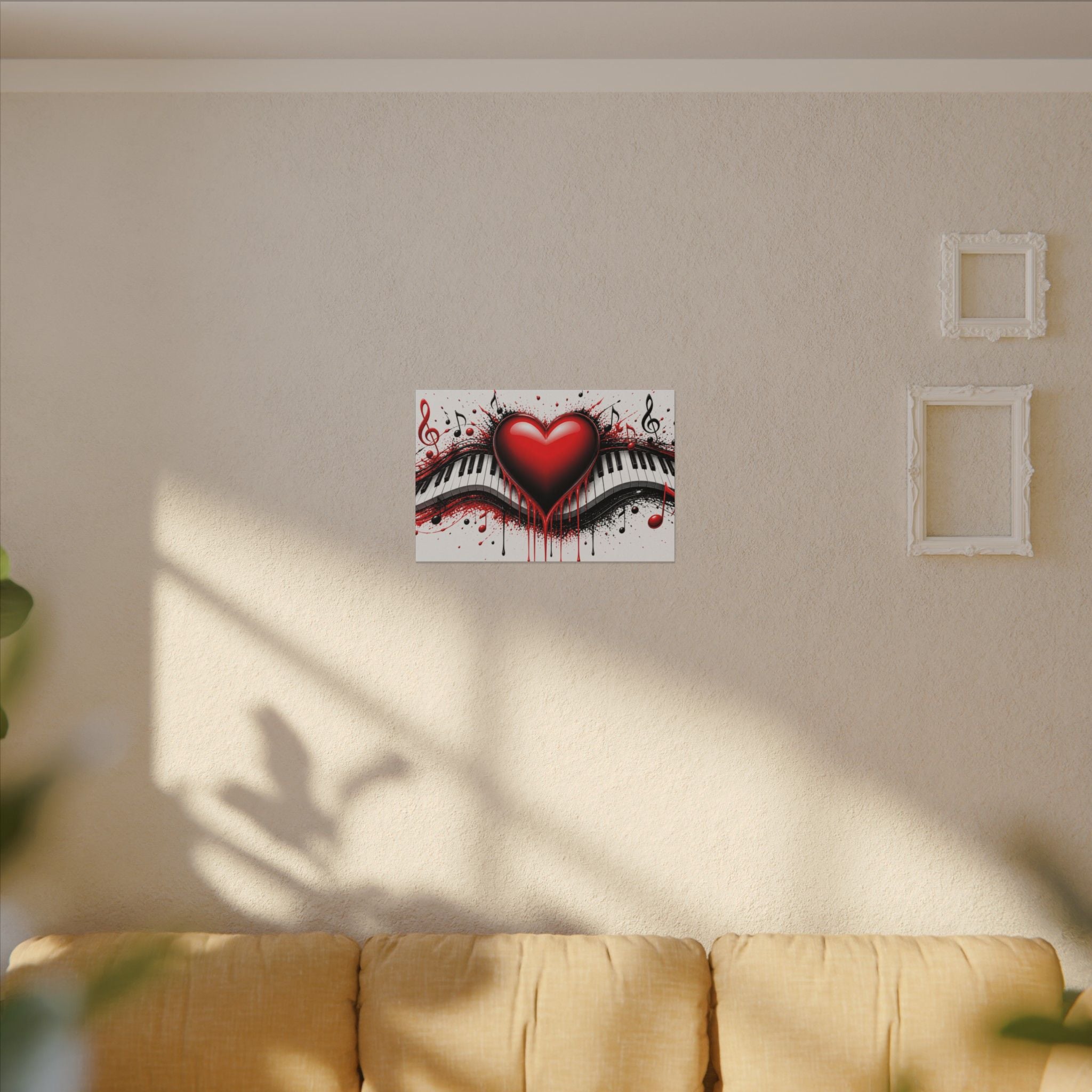 Dripping Red Heart Piano Matte Canvas