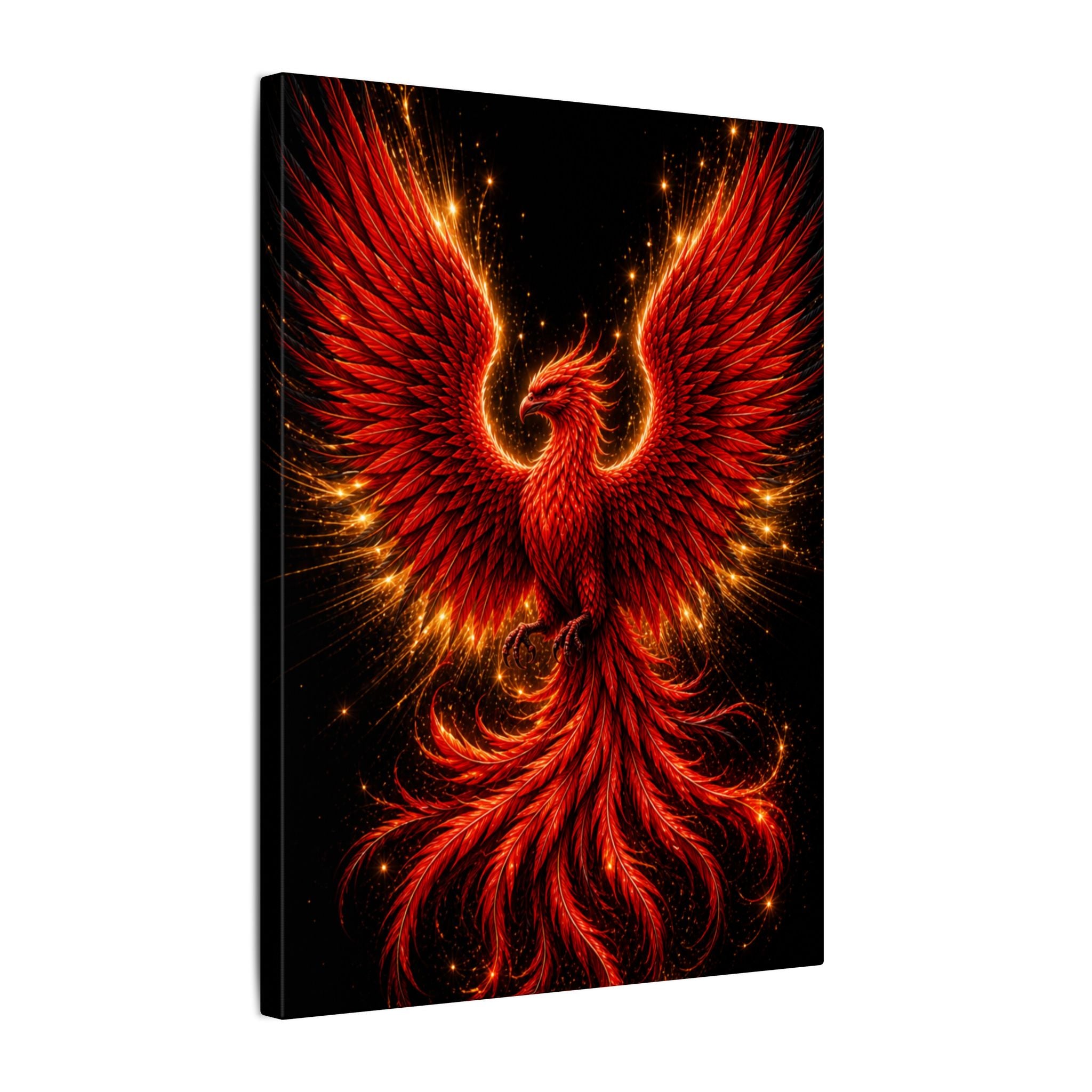 Fiery Phoenix Matte Stretched Canvas