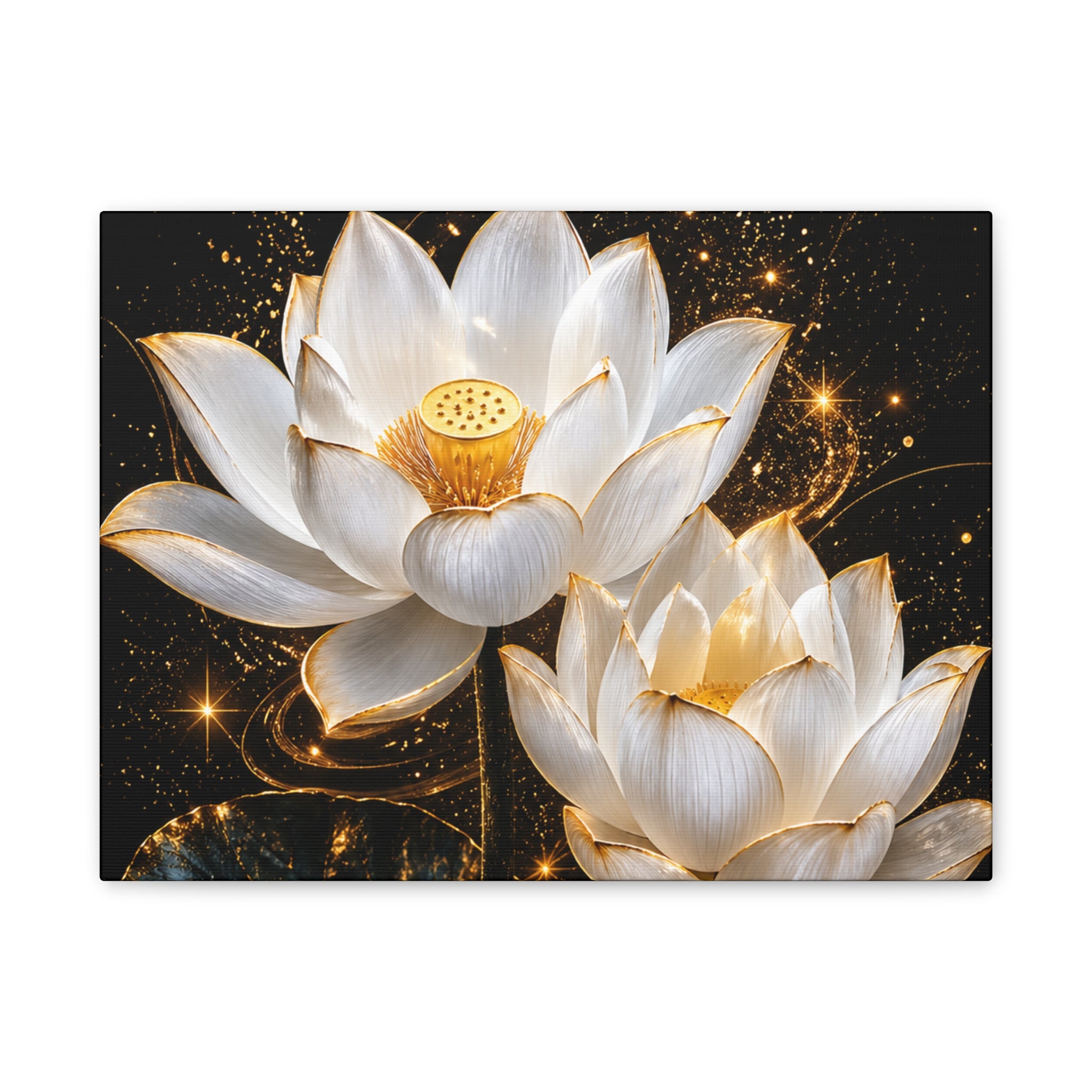 Golden Lotus Canvas Print