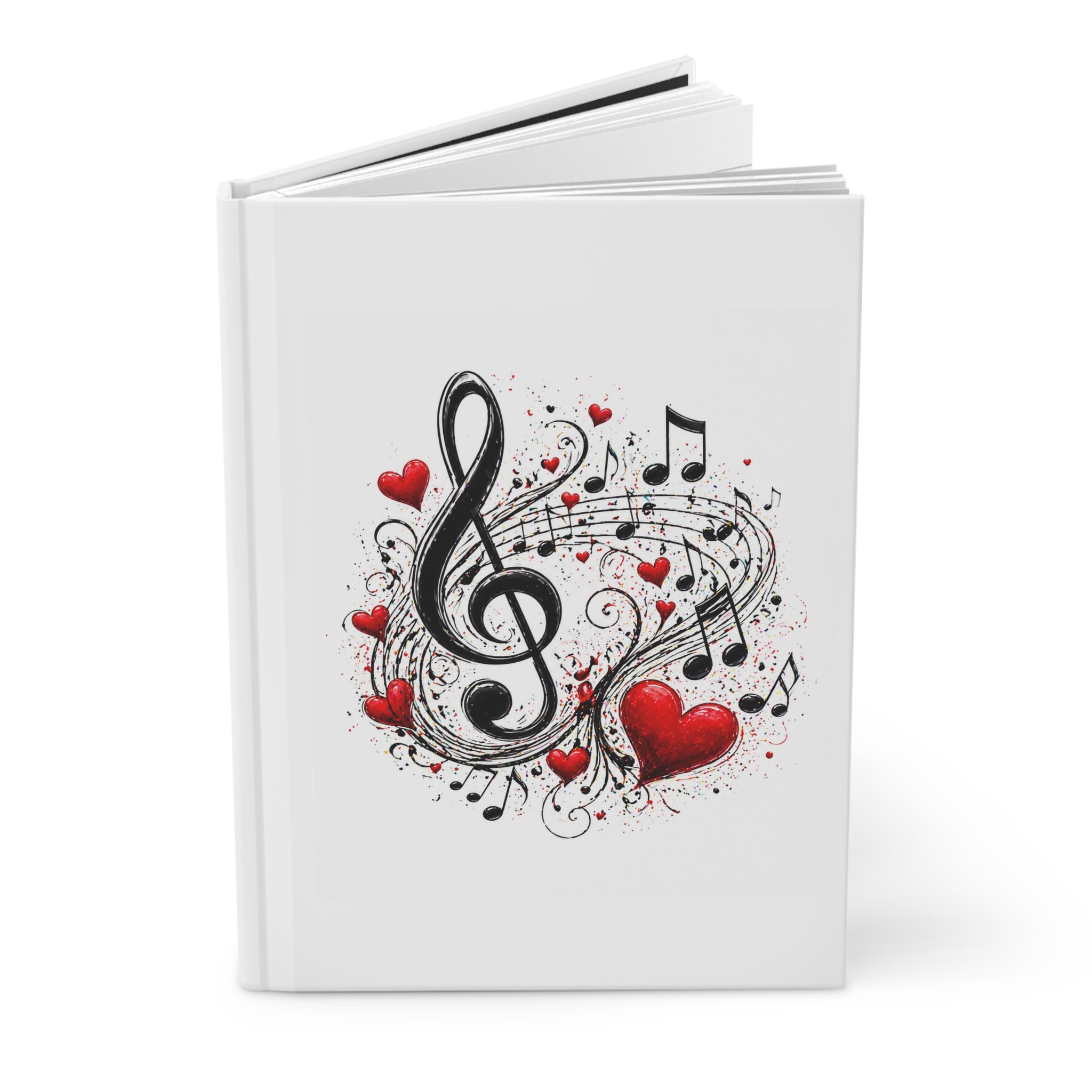 Music Heart Hardcover Journal — Love & Melody Notebook