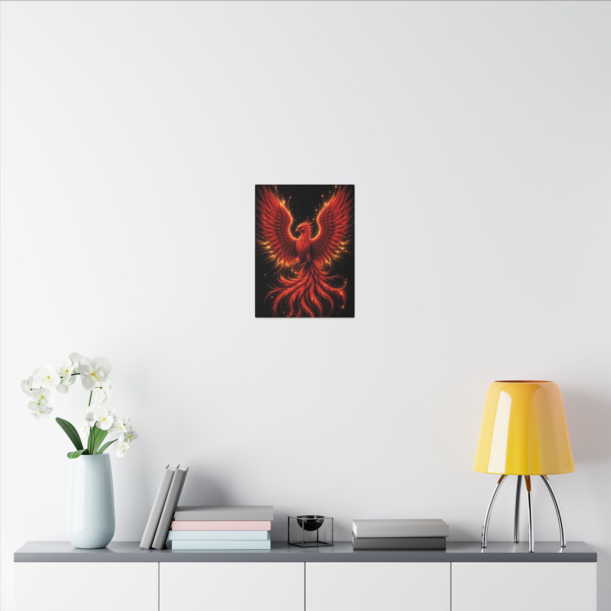 Fiery Phoenix Matte Stretched Canvas