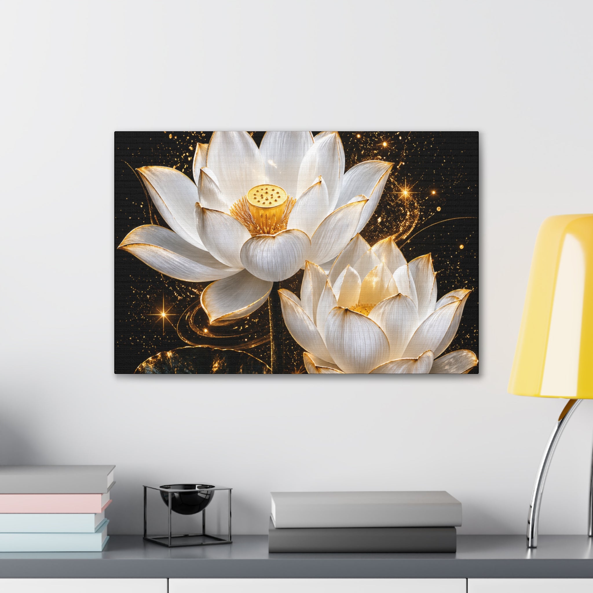 Golden Lotus Canvas Print