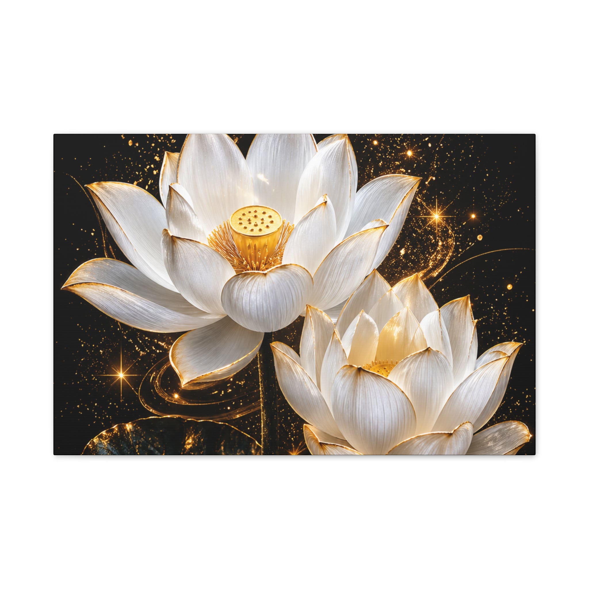 Golden Lotus Canvas Print