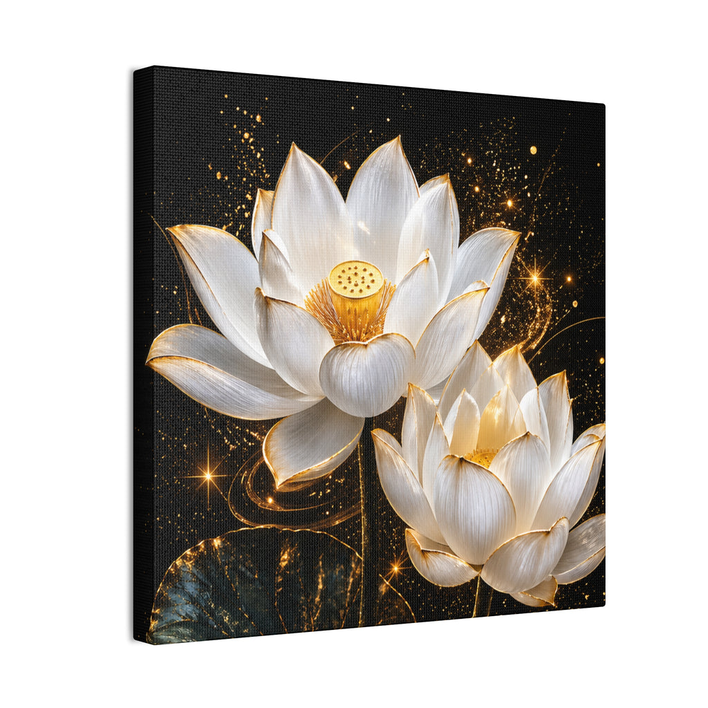 Golden Lotus Canvas Print