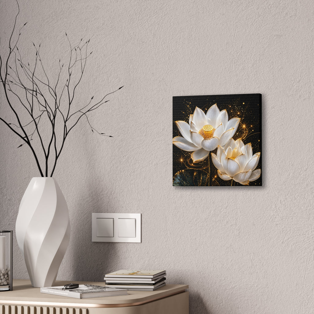 Golden Lotus Canvas Print