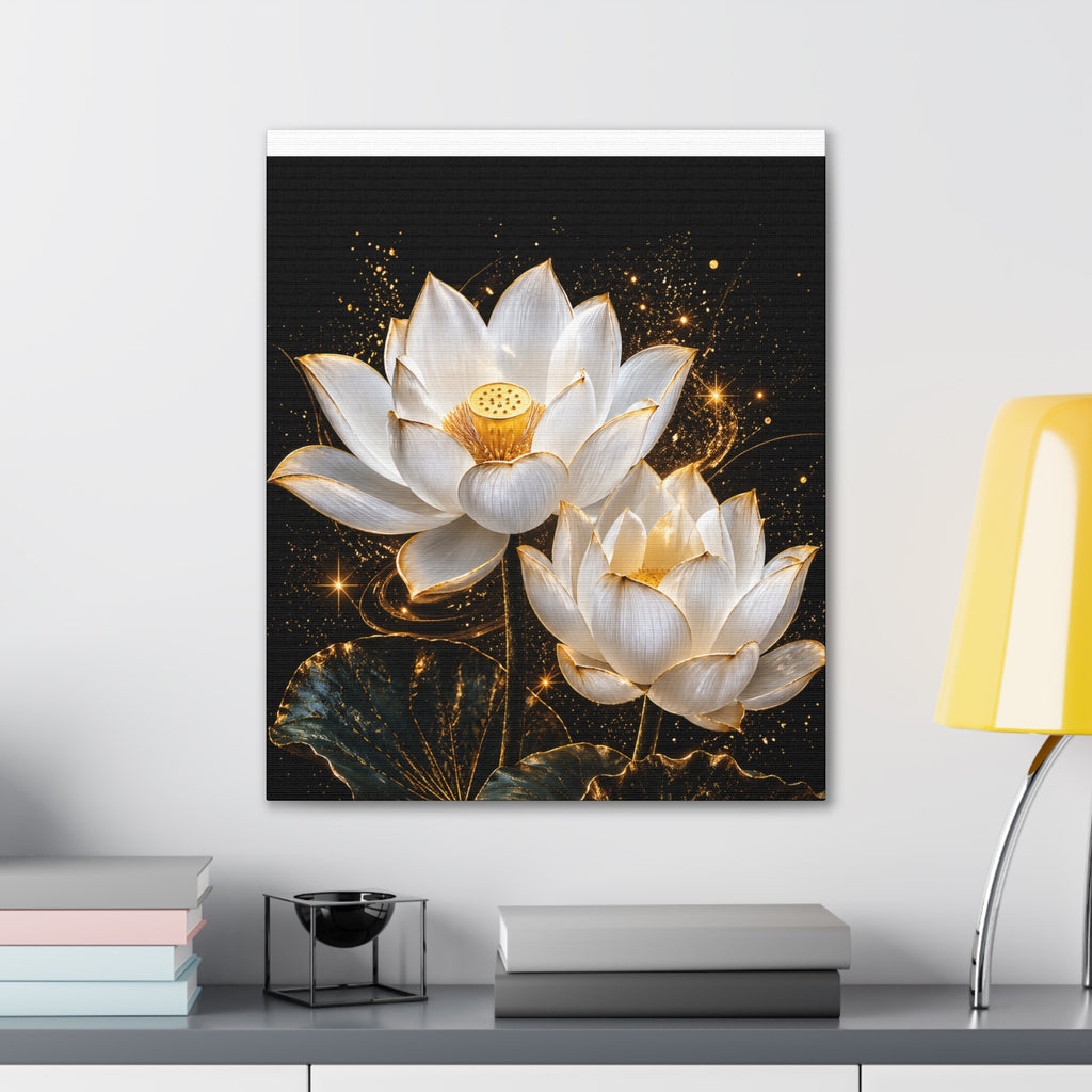 Golden Lotus Canvas Print