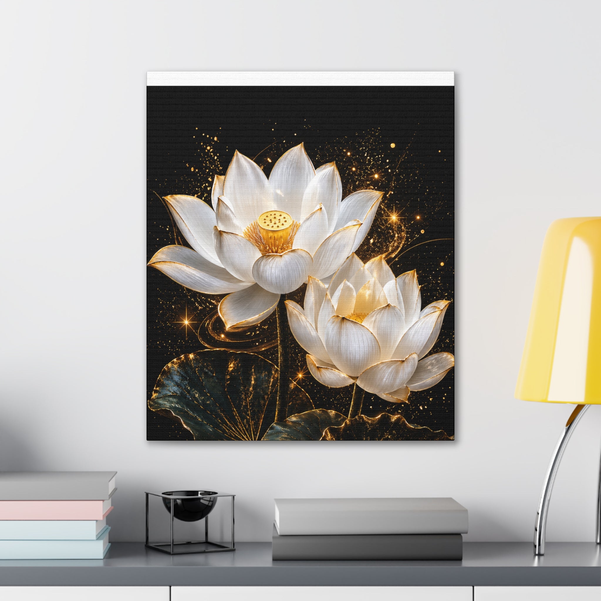 Golden Lotus Canvas Print