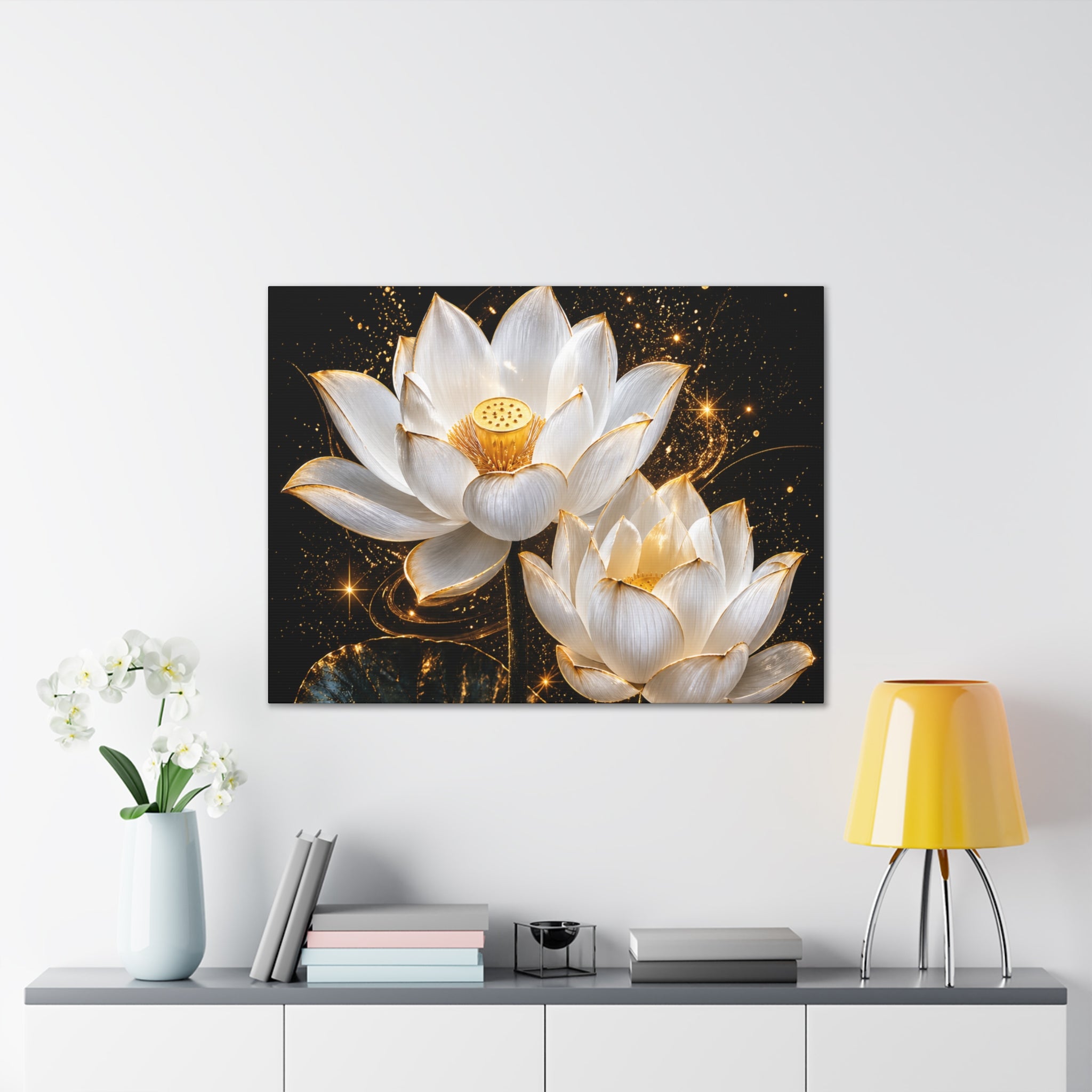 Golden Lotus Canvas Print