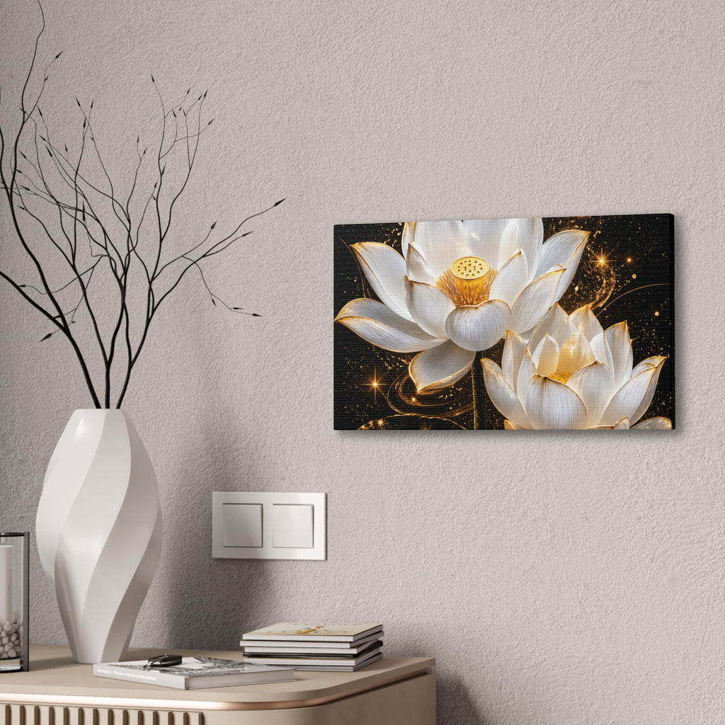 Golden Lotus Canvas Print