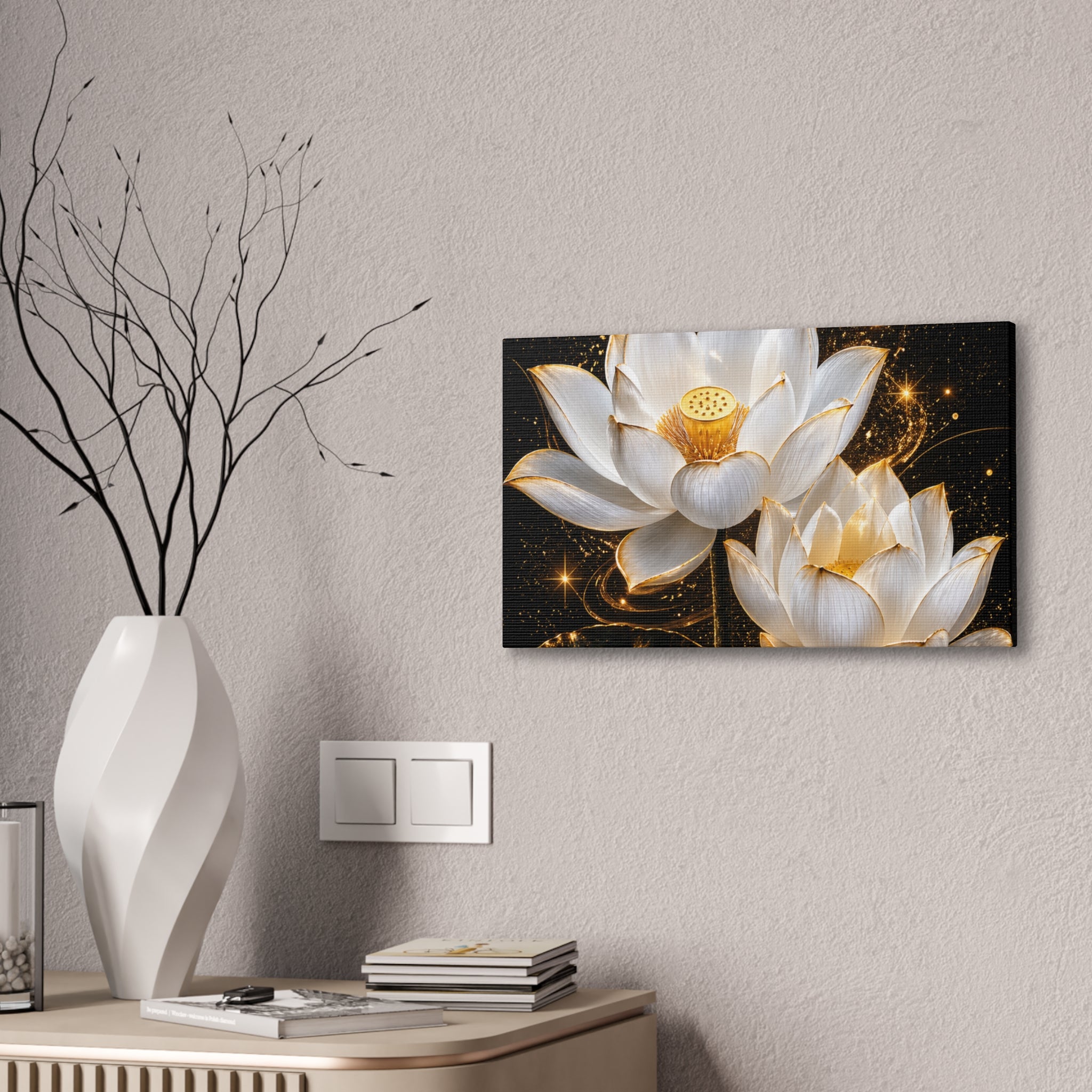Golden Lotus Canvas Print