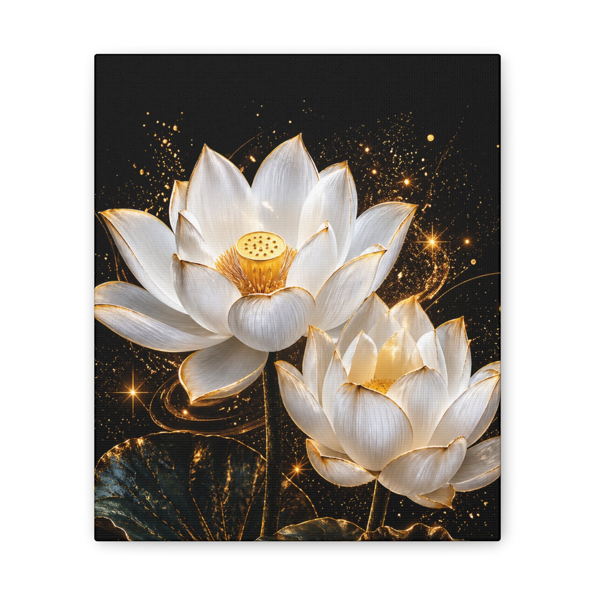 Golden Lotus Canvas Print