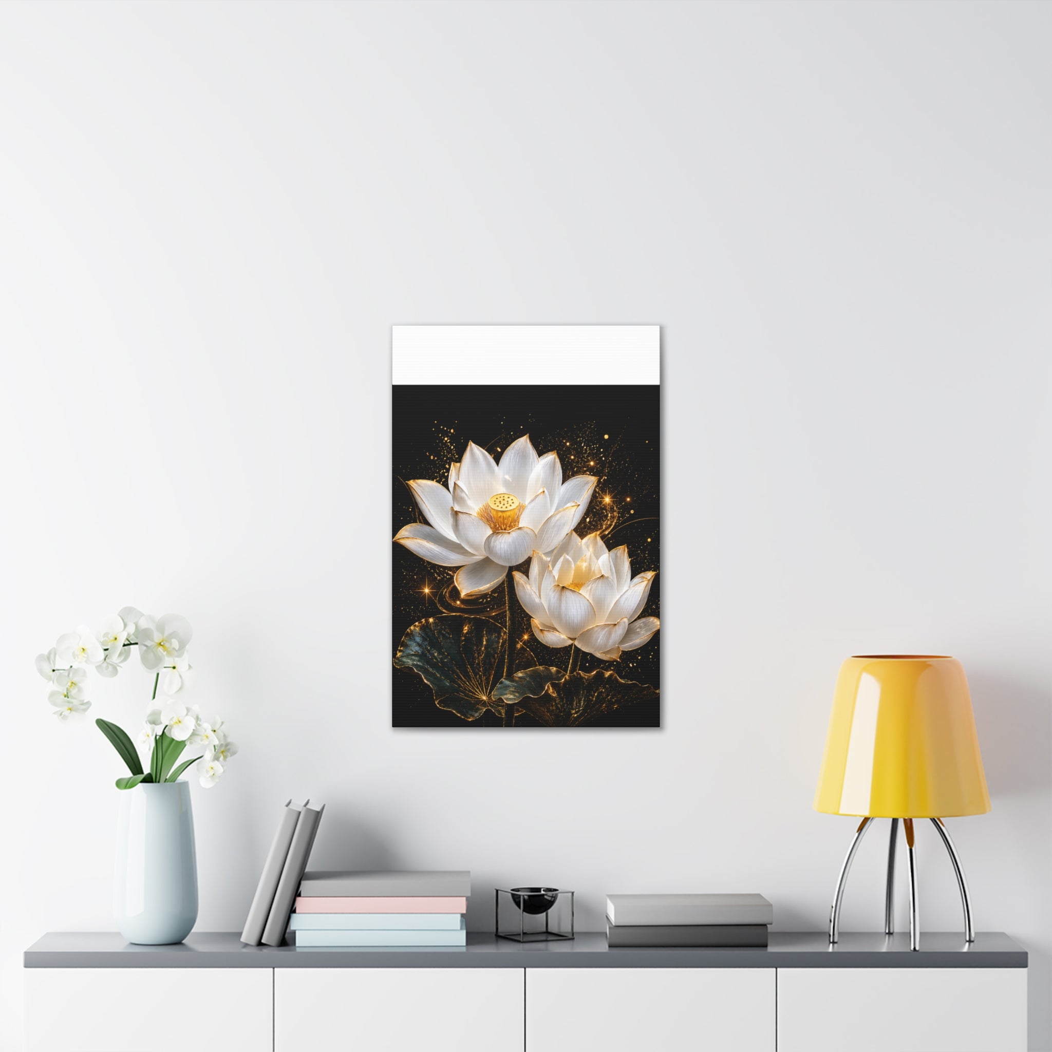 Golden Lotus Canvas Print