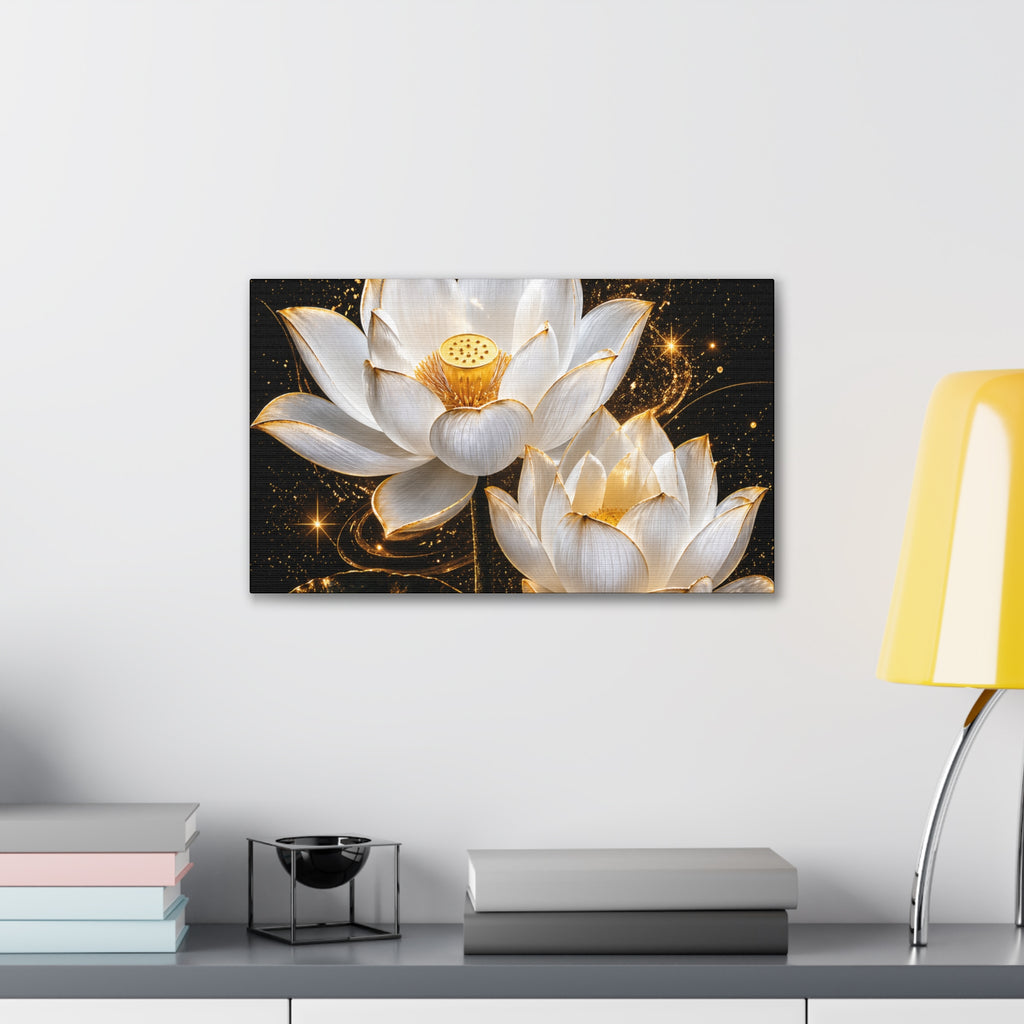 Golden Lotus Canvas Print