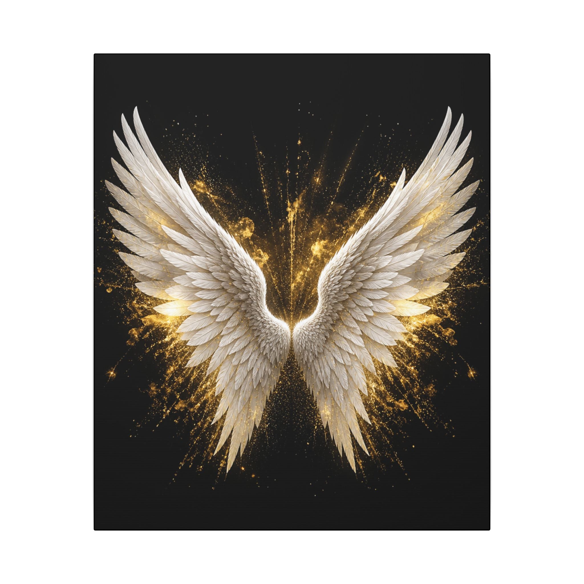 Angel Wings Canvas Print – Golden Feather Wall Art
