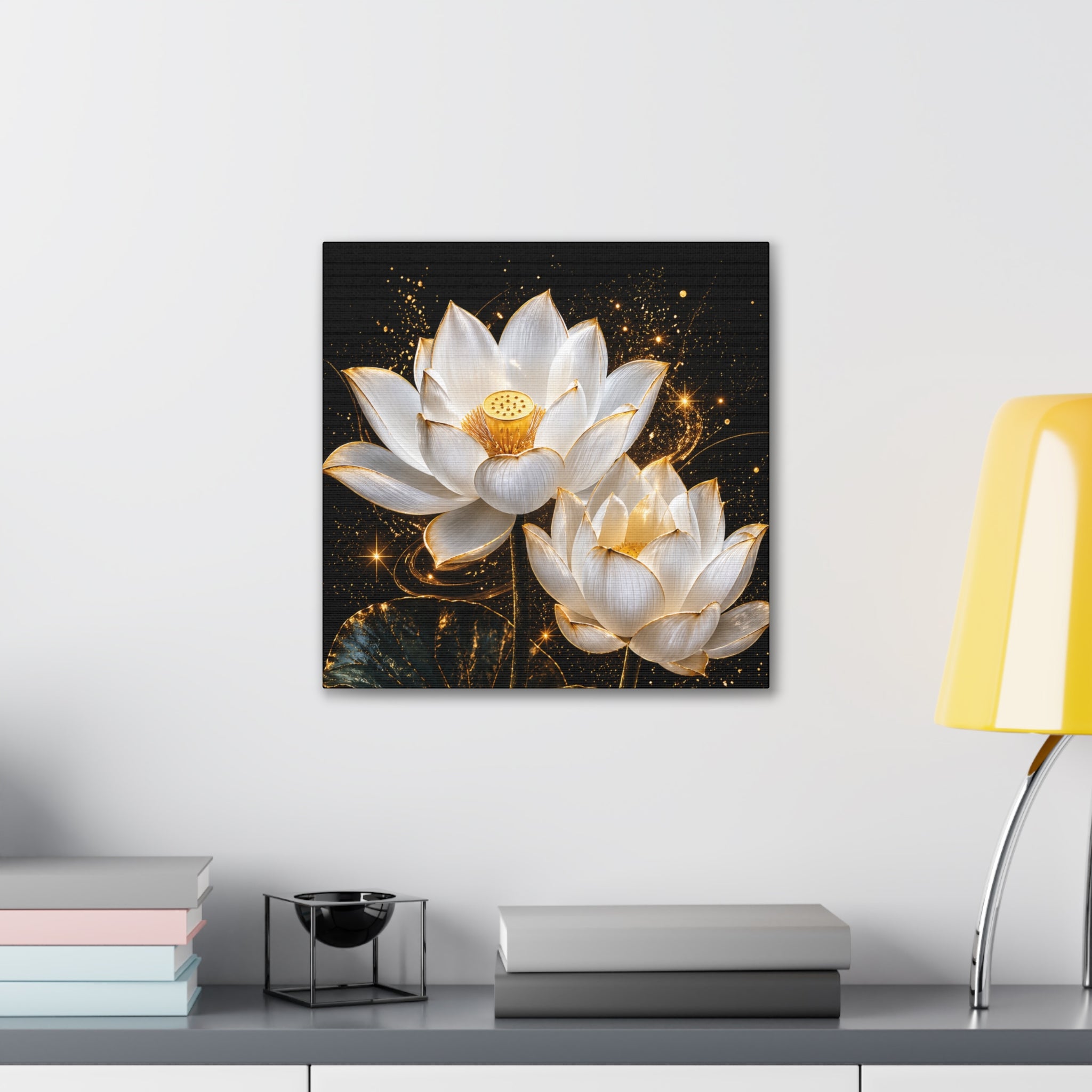 Golden Lotus Canvas Print
