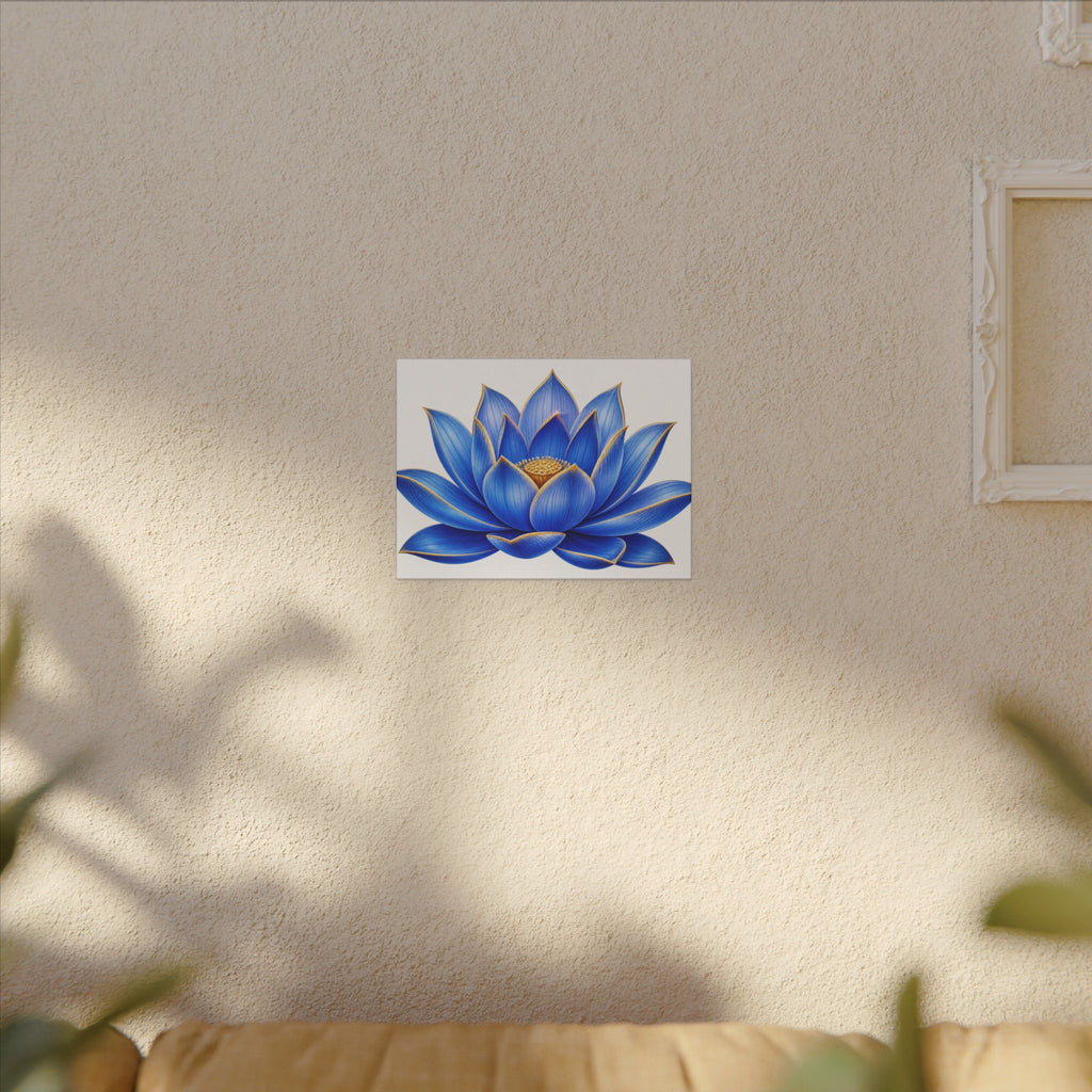 Blue Lotus Canvas Wall Art — Stretched Matte Floral Print