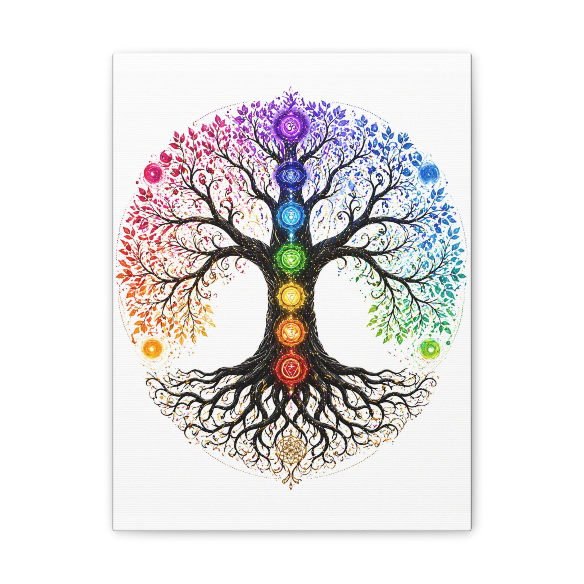Chakra Tree of Life Canvas Art — Rainbow Chakra Wall Print