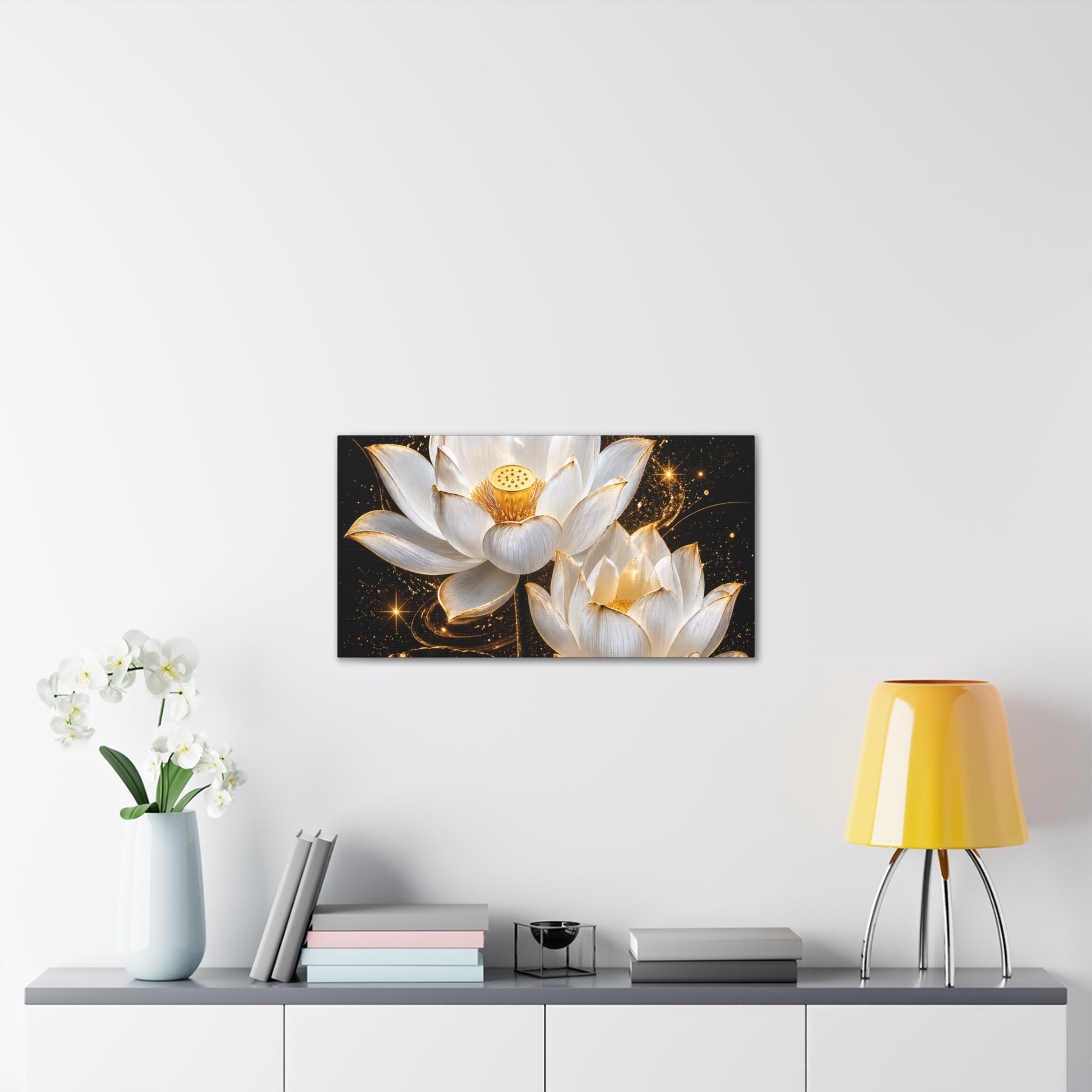 Golden Lotus Canvas Print